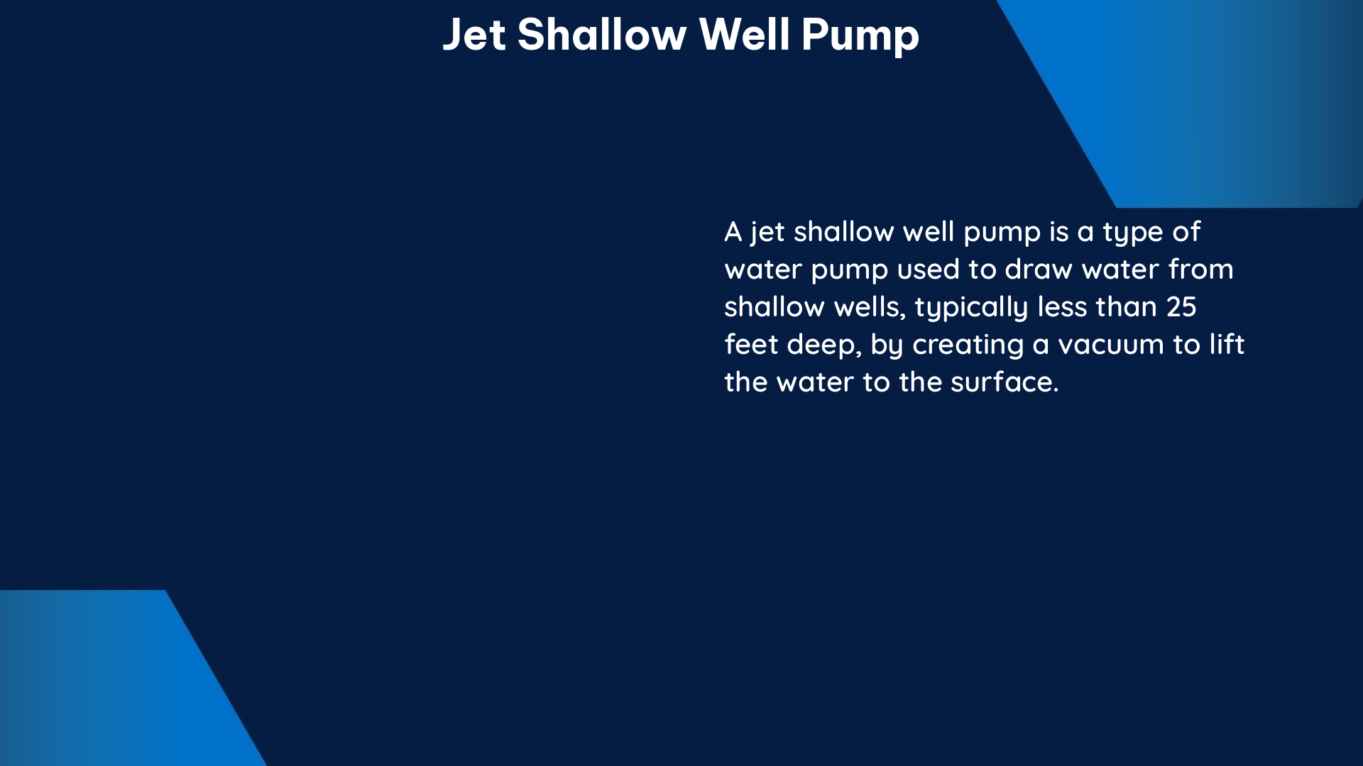 jet shallow well pump