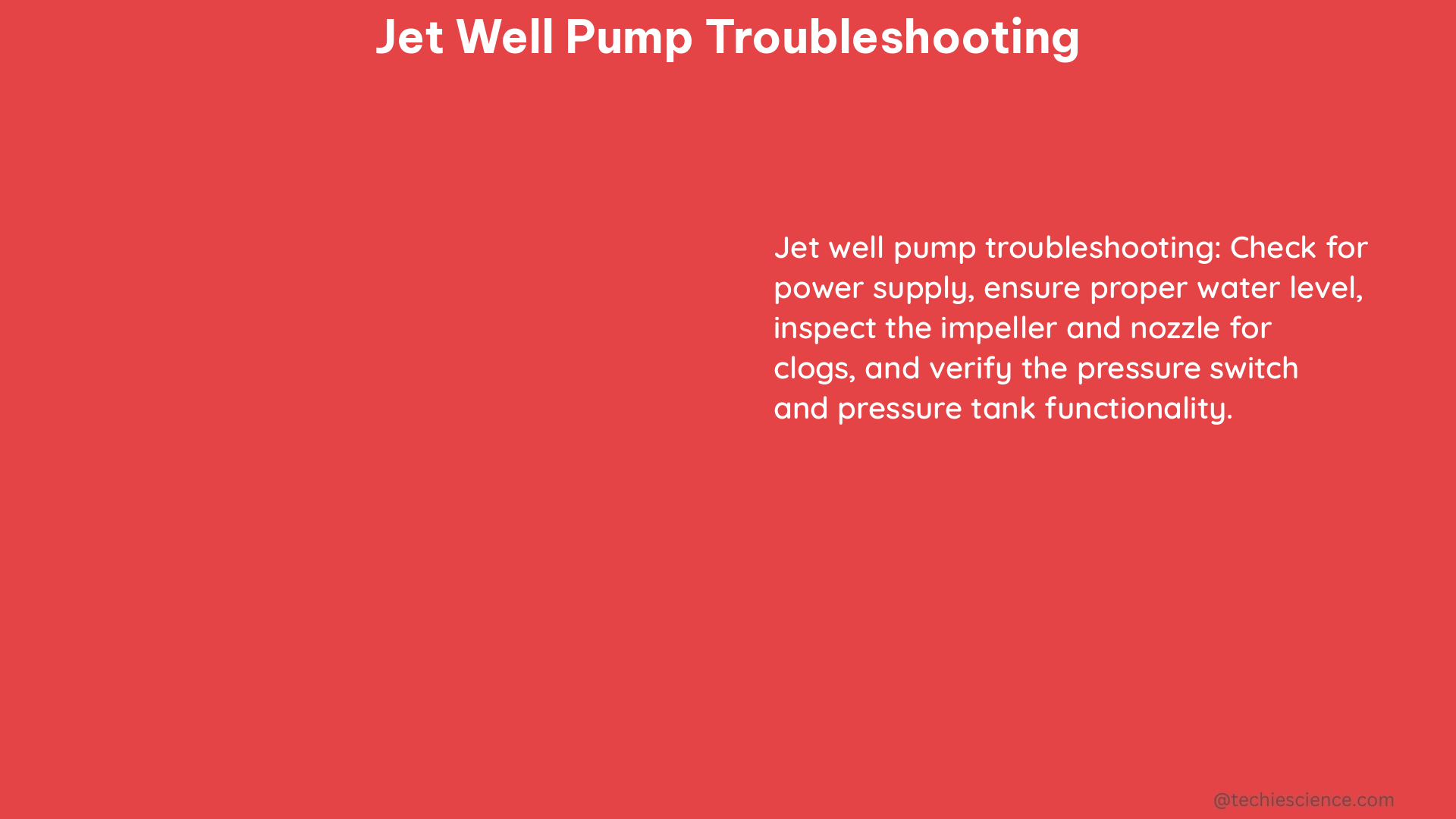 jet well pump troubleshooting