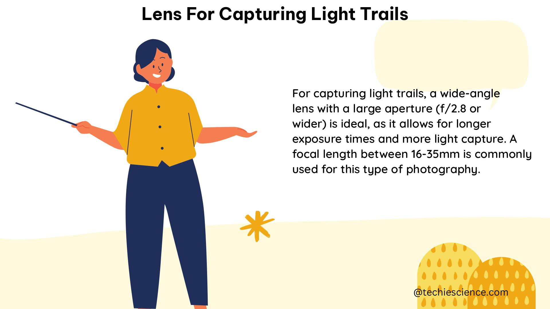 lens for capturing light trails