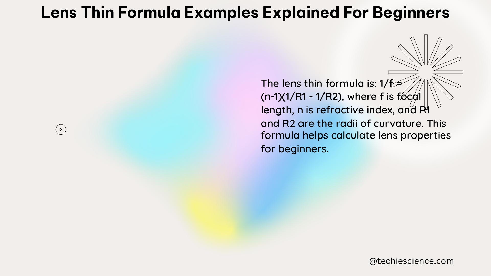 lens thin formula examples explained for beginners