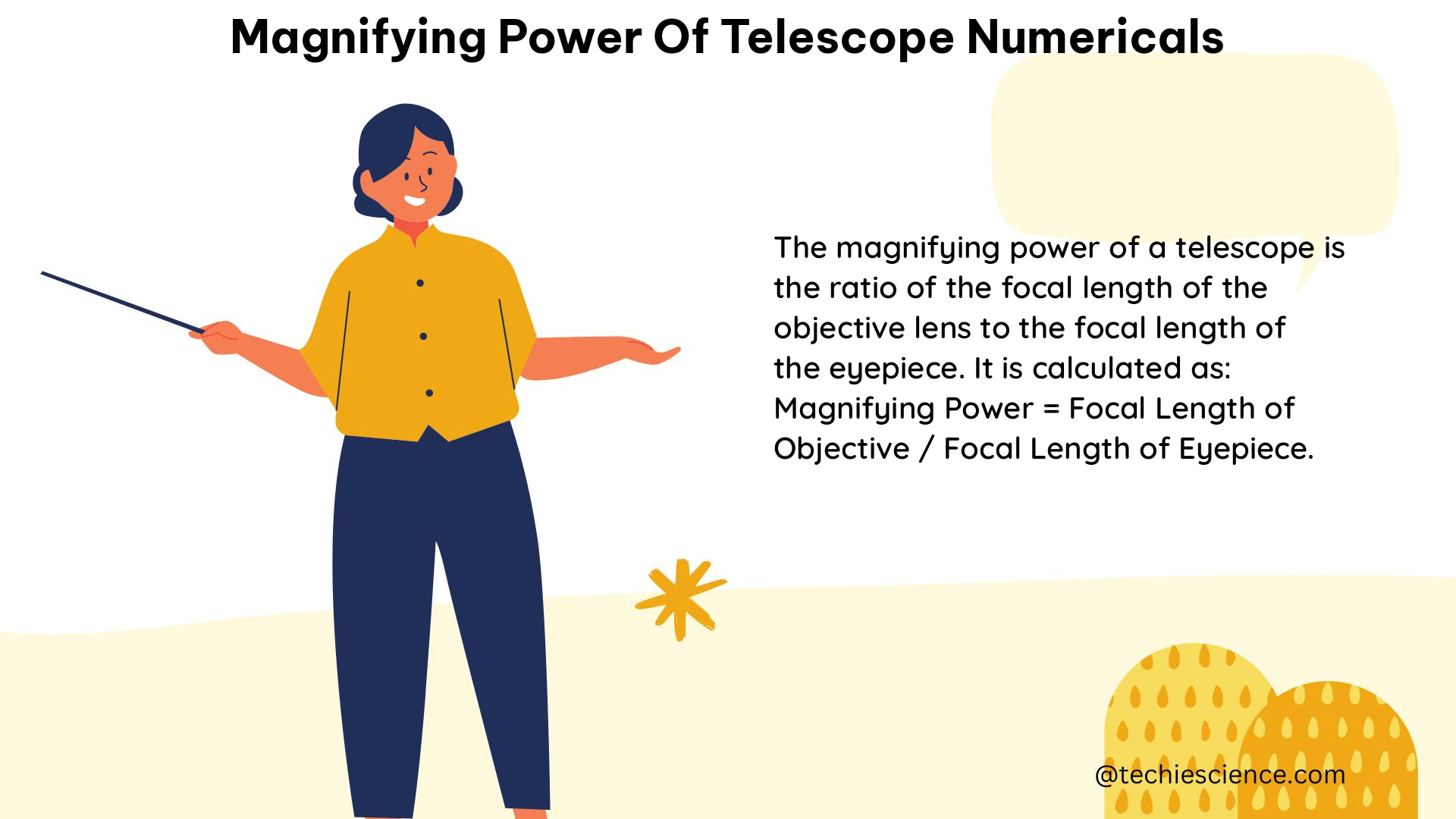 magnifying power of telescope numericals