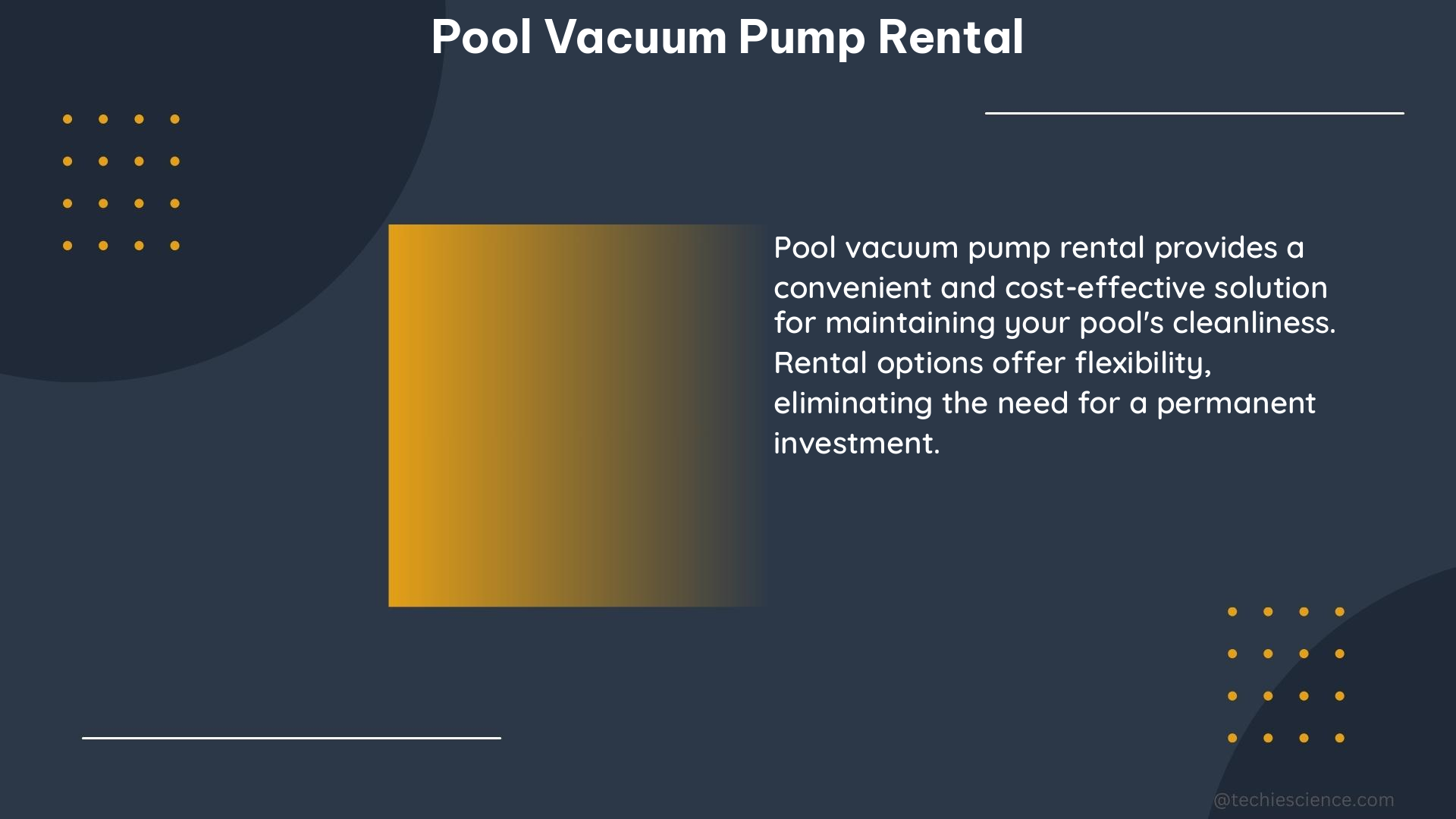 pool vacuum pump rental