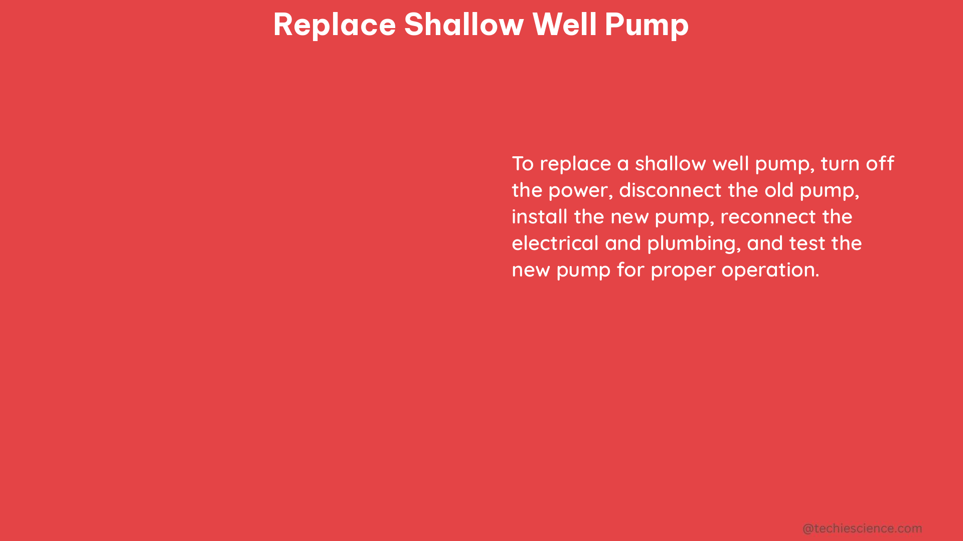 replace shallow well pump