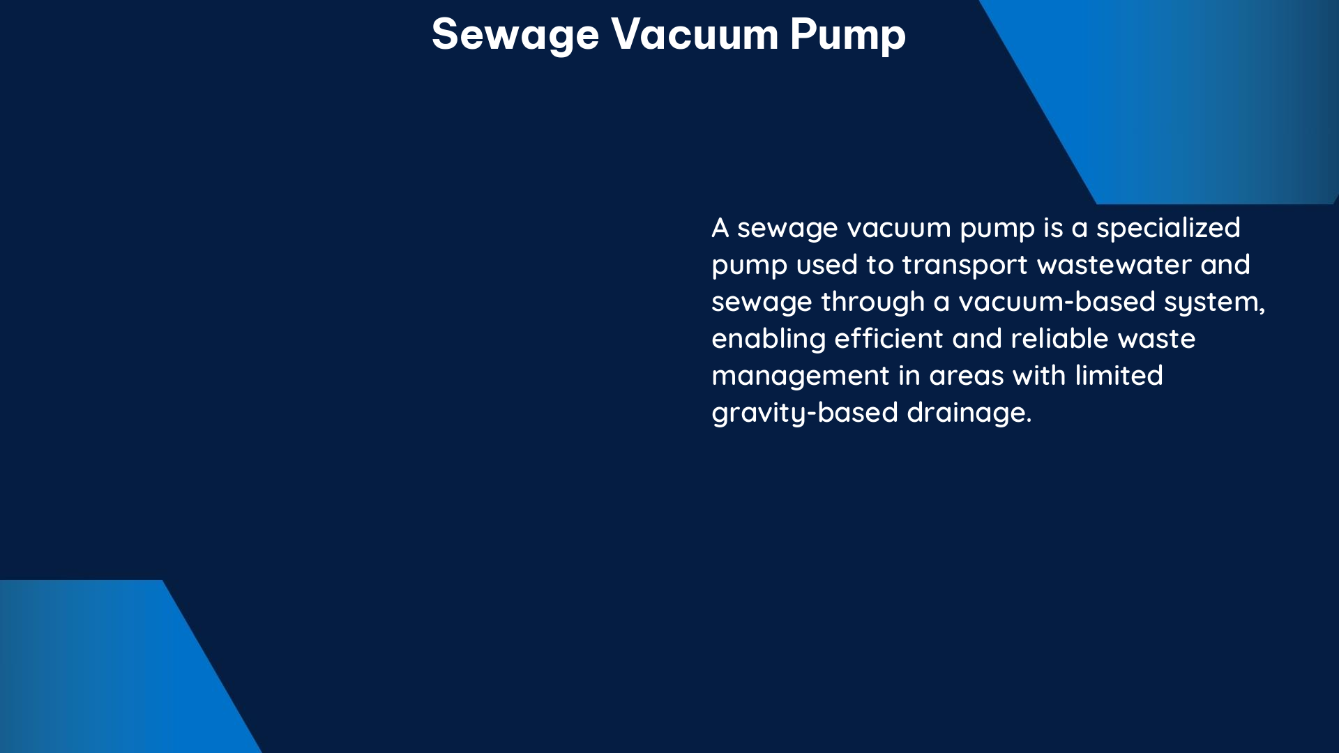 sewage vacuum pump