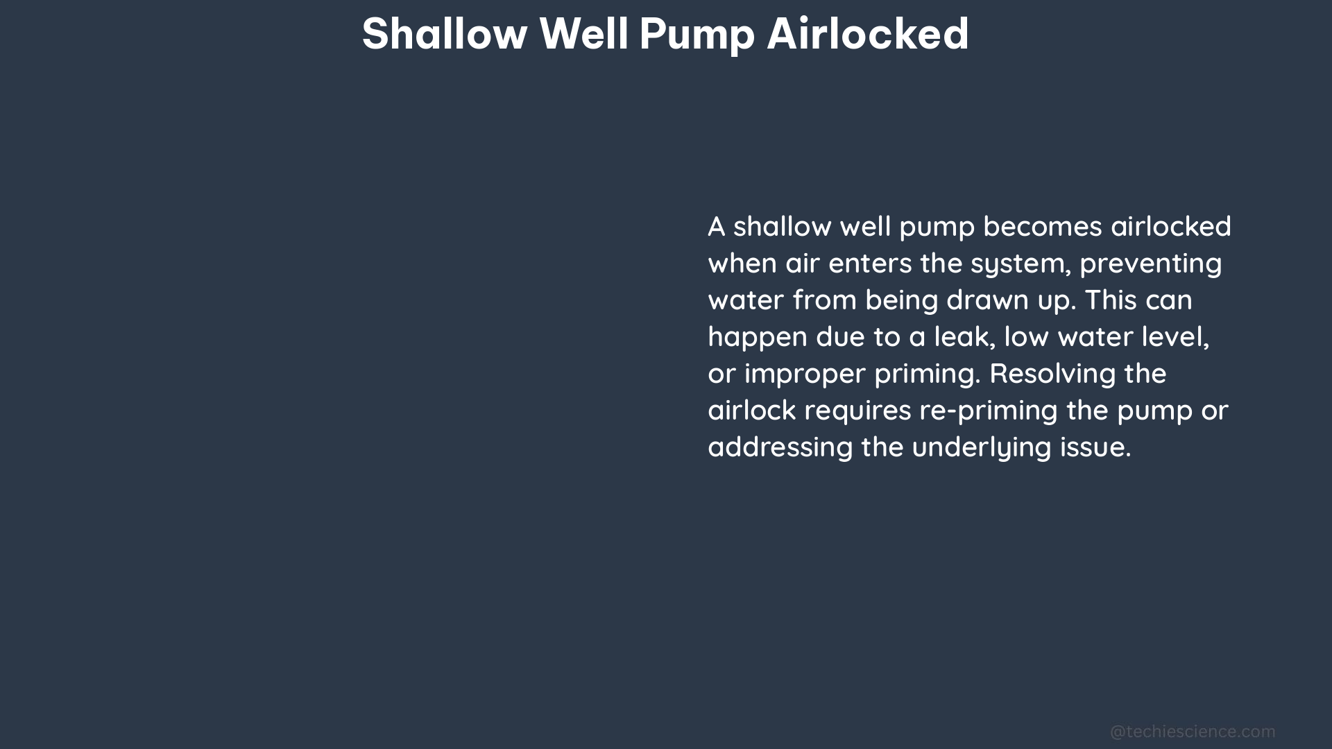 shallow well pump airlocked