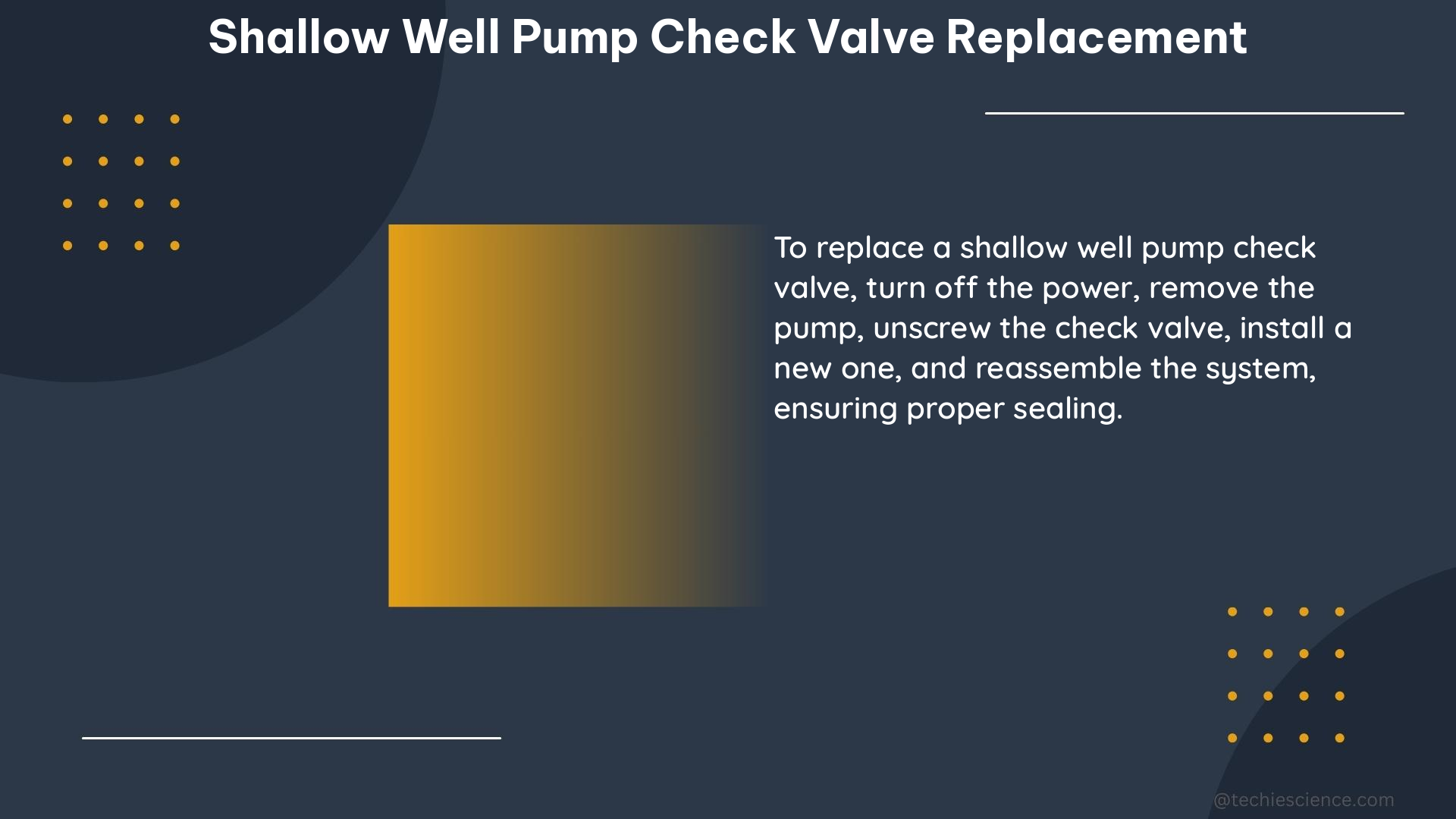 shallow well pump check valve replacement