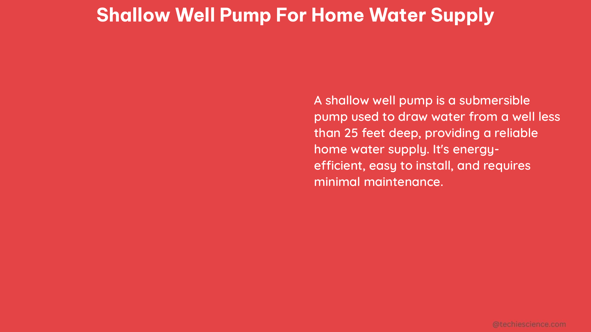 shallow well pump for home water supply