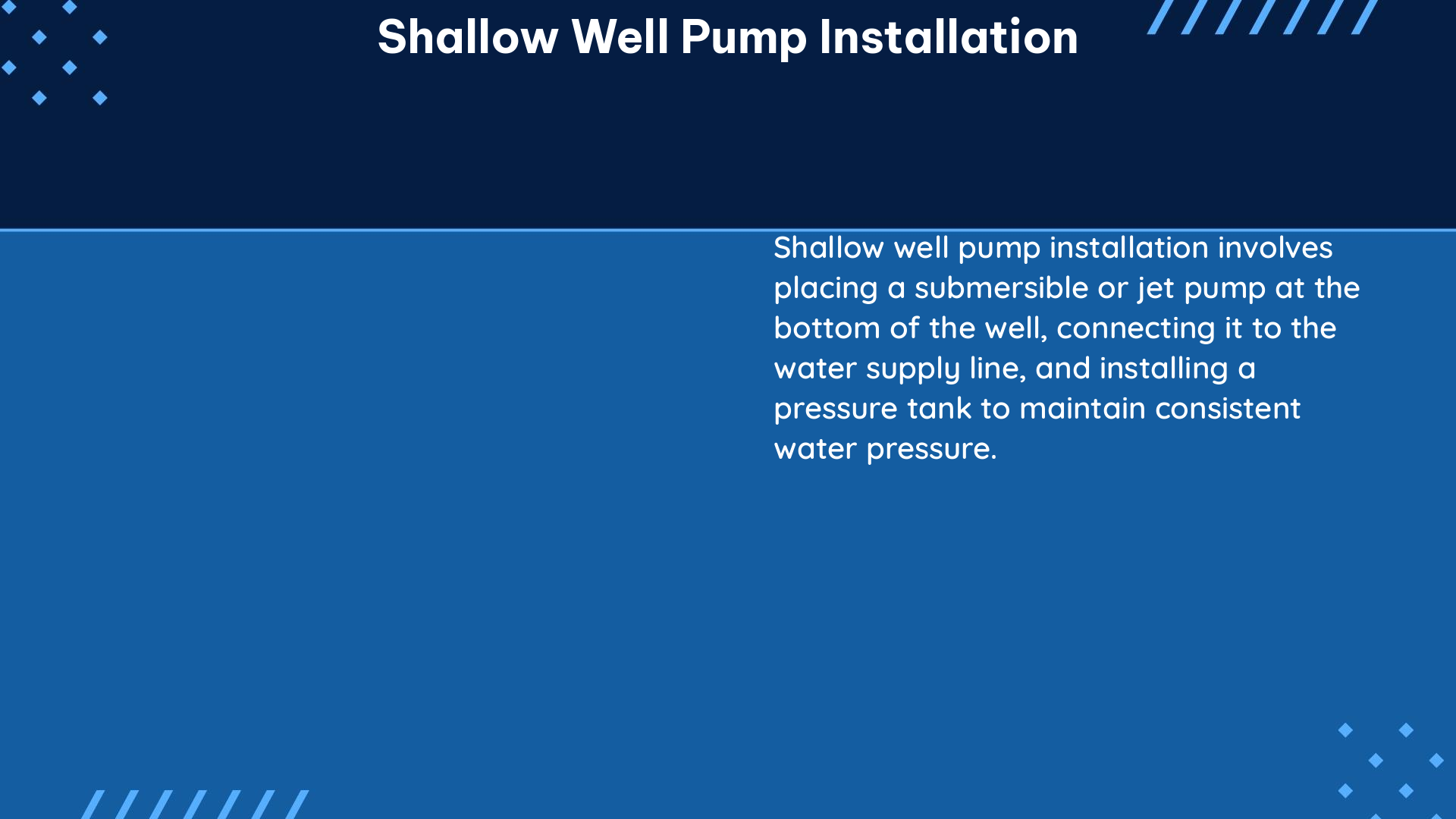 shallow well pump installation