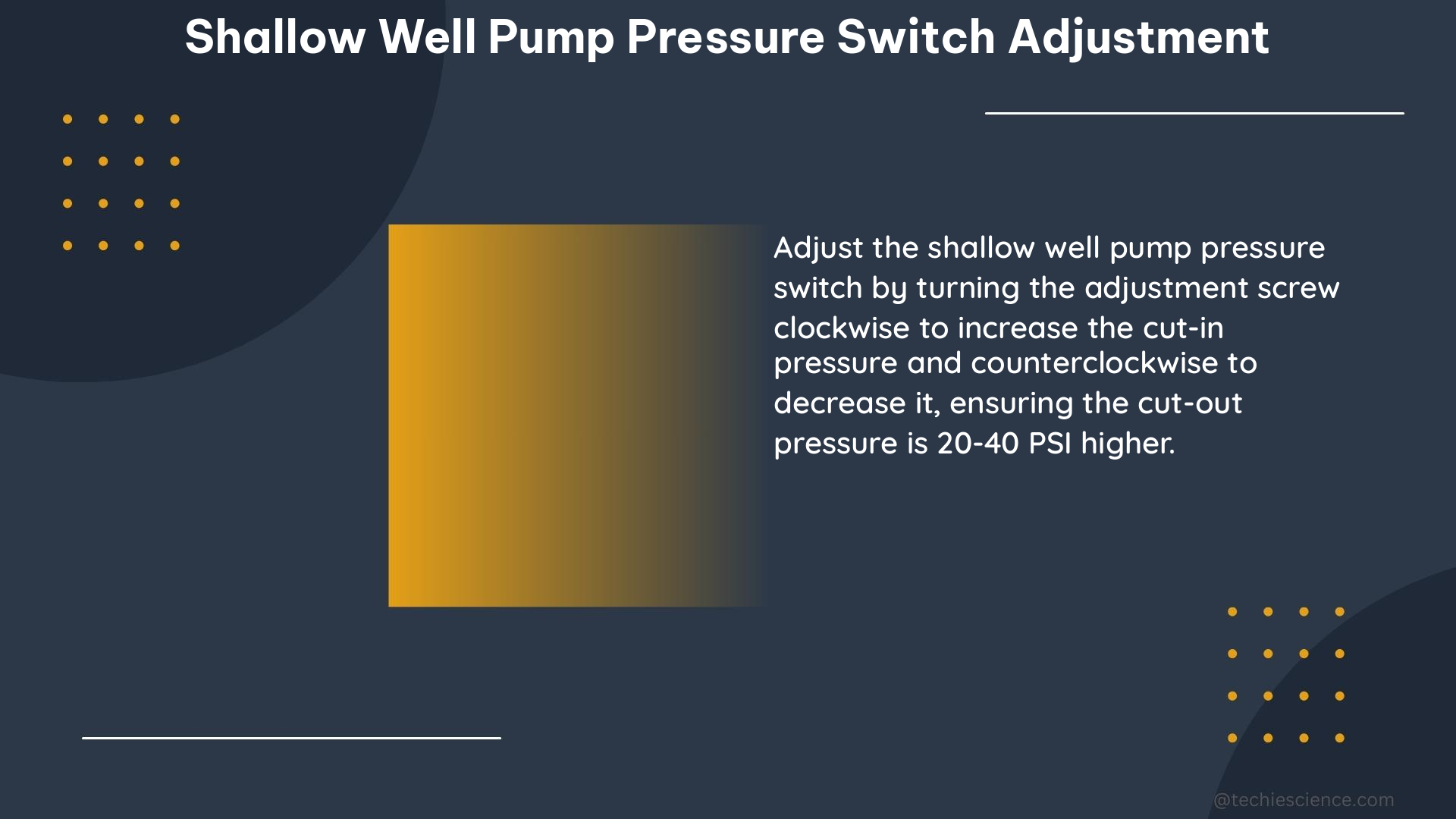 shallow well pump pressure switch adjustment