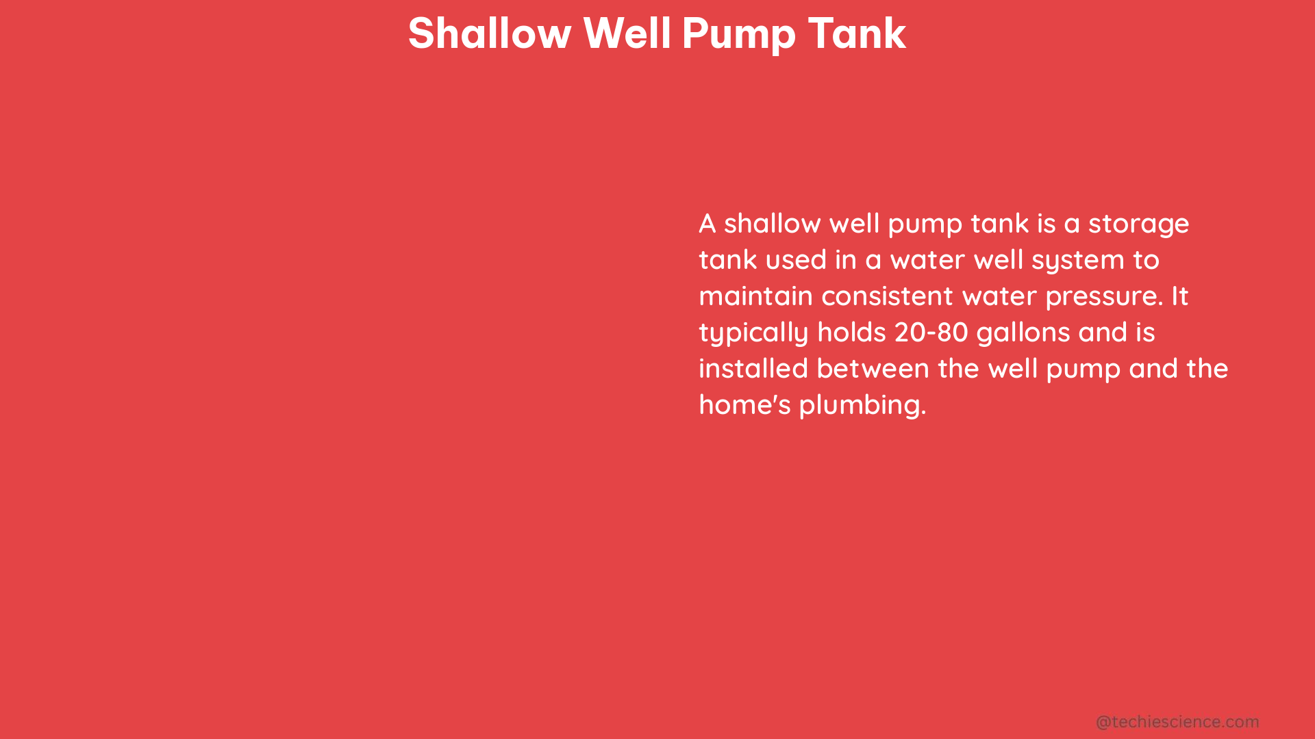 shallow well pump tank