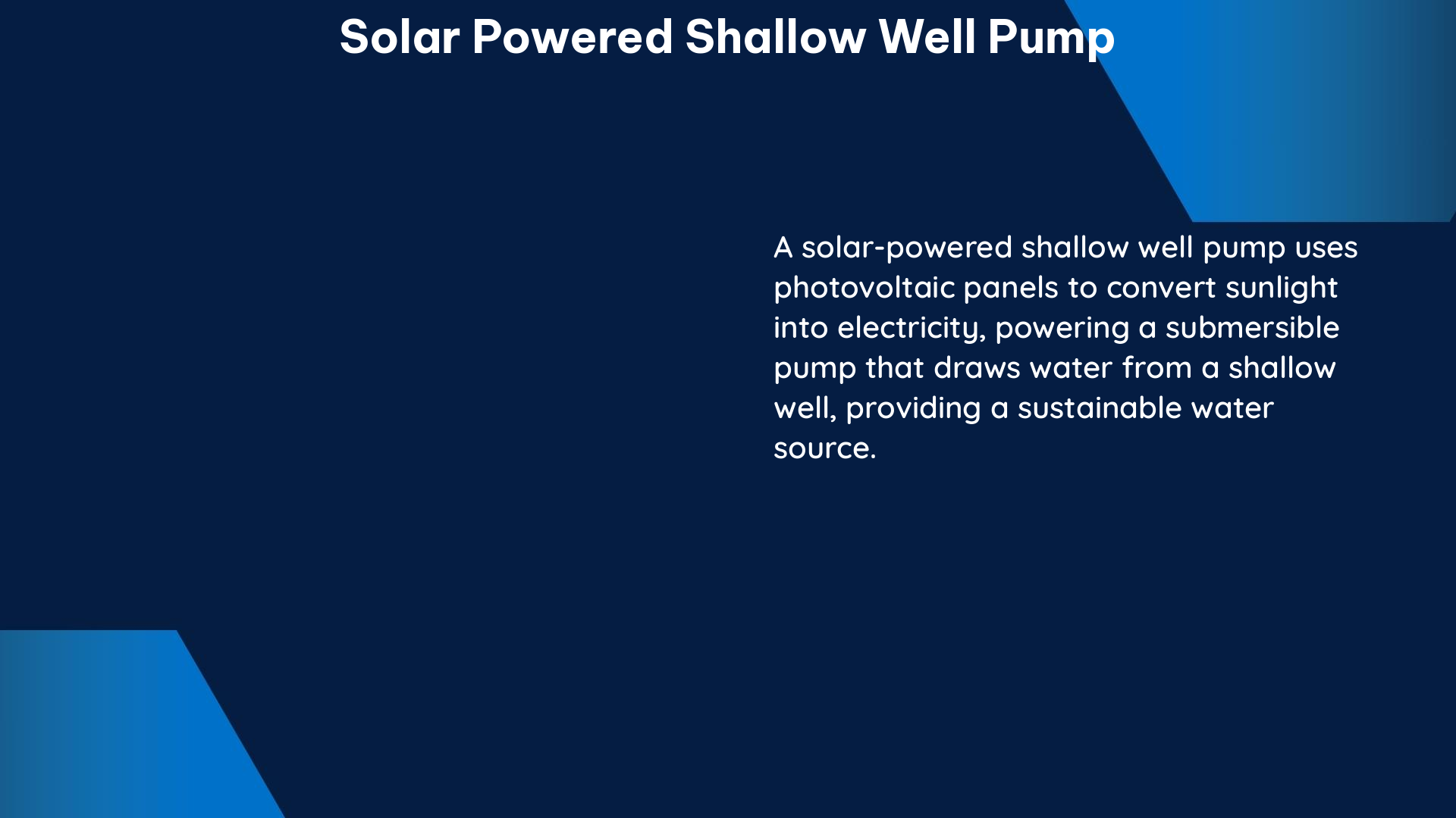 solar powered shallow well pump