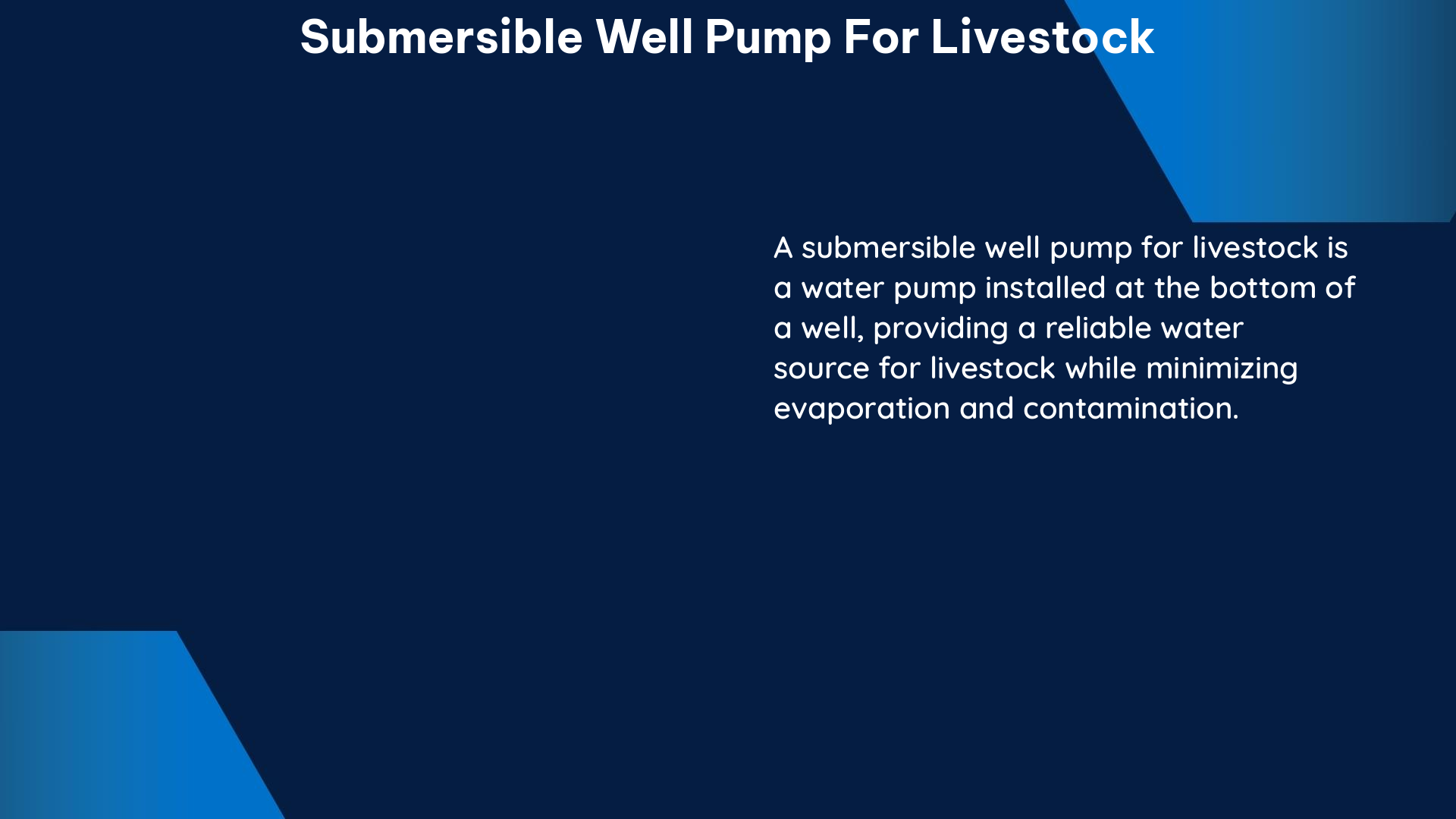 submersible well pump for livestock