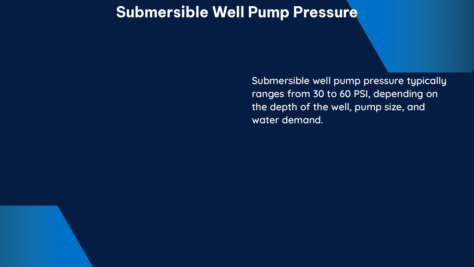 submersible well pump pressure