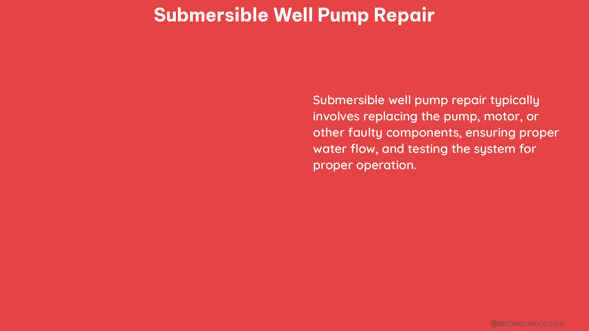 submersible well pump repair