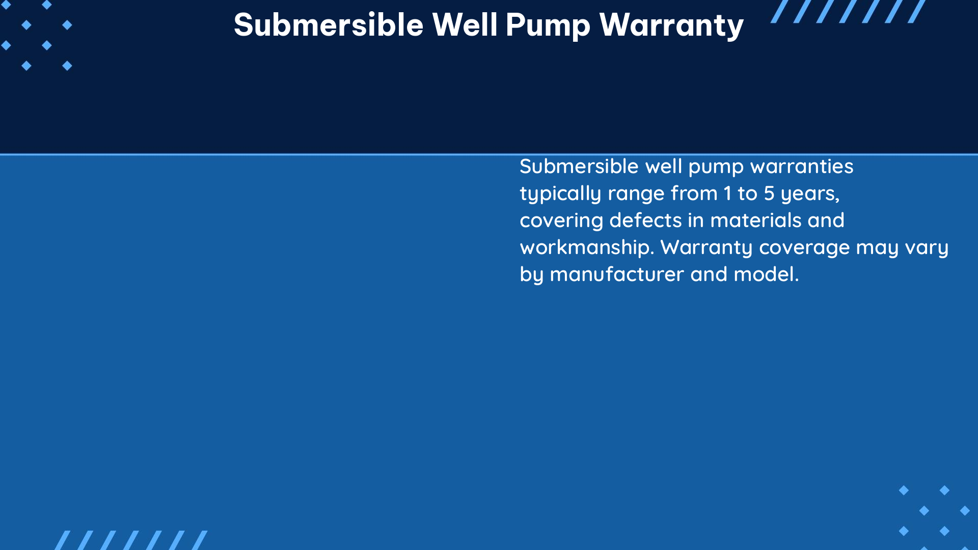 submersible well pump warranty