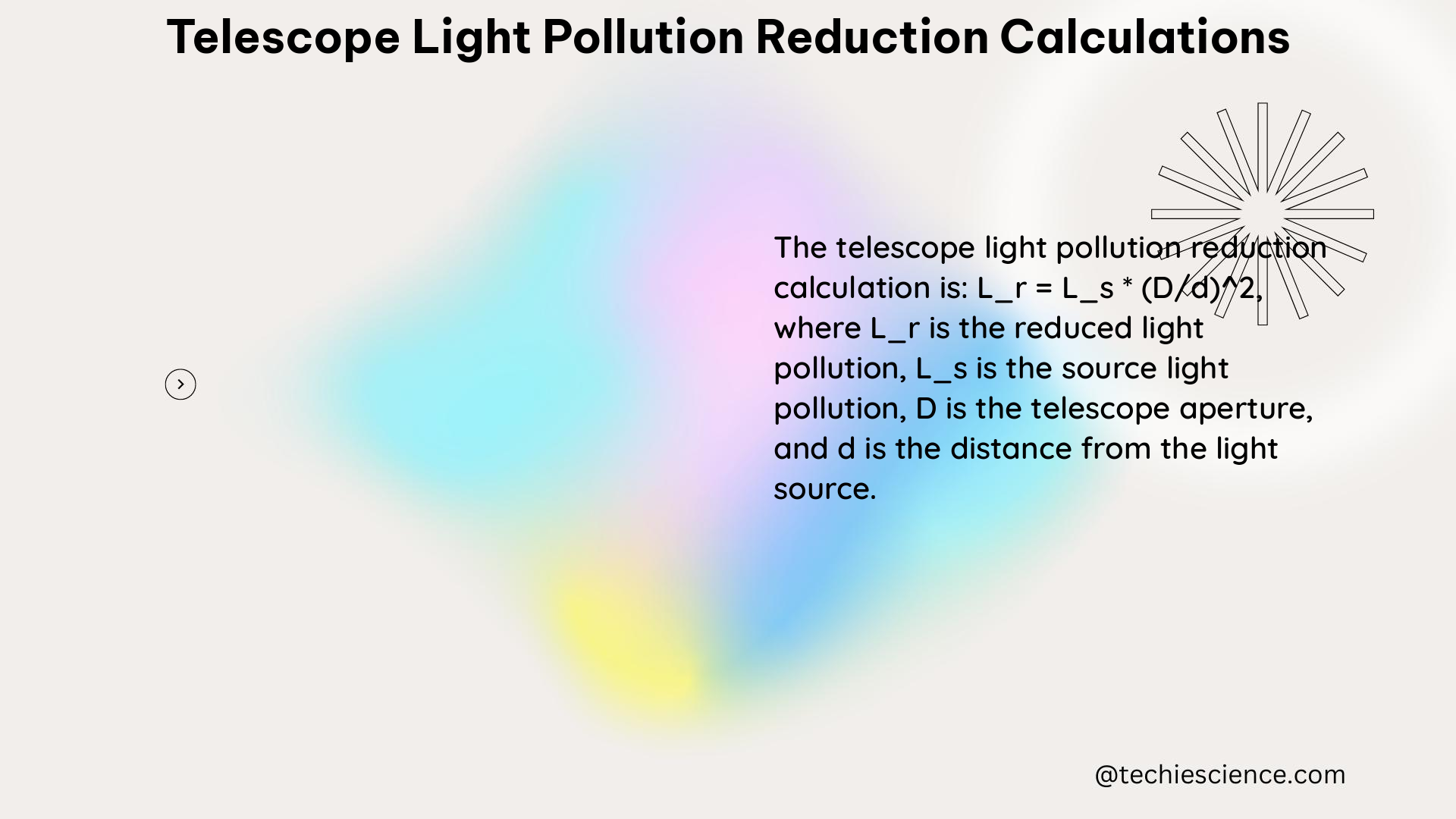 telescope light pollution reduction calculations