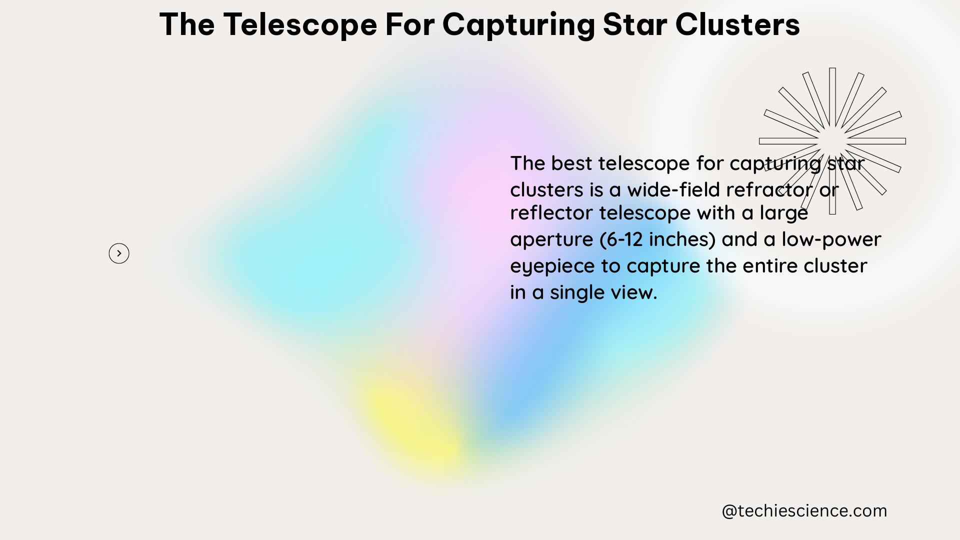 the telescope for capturing star clusters