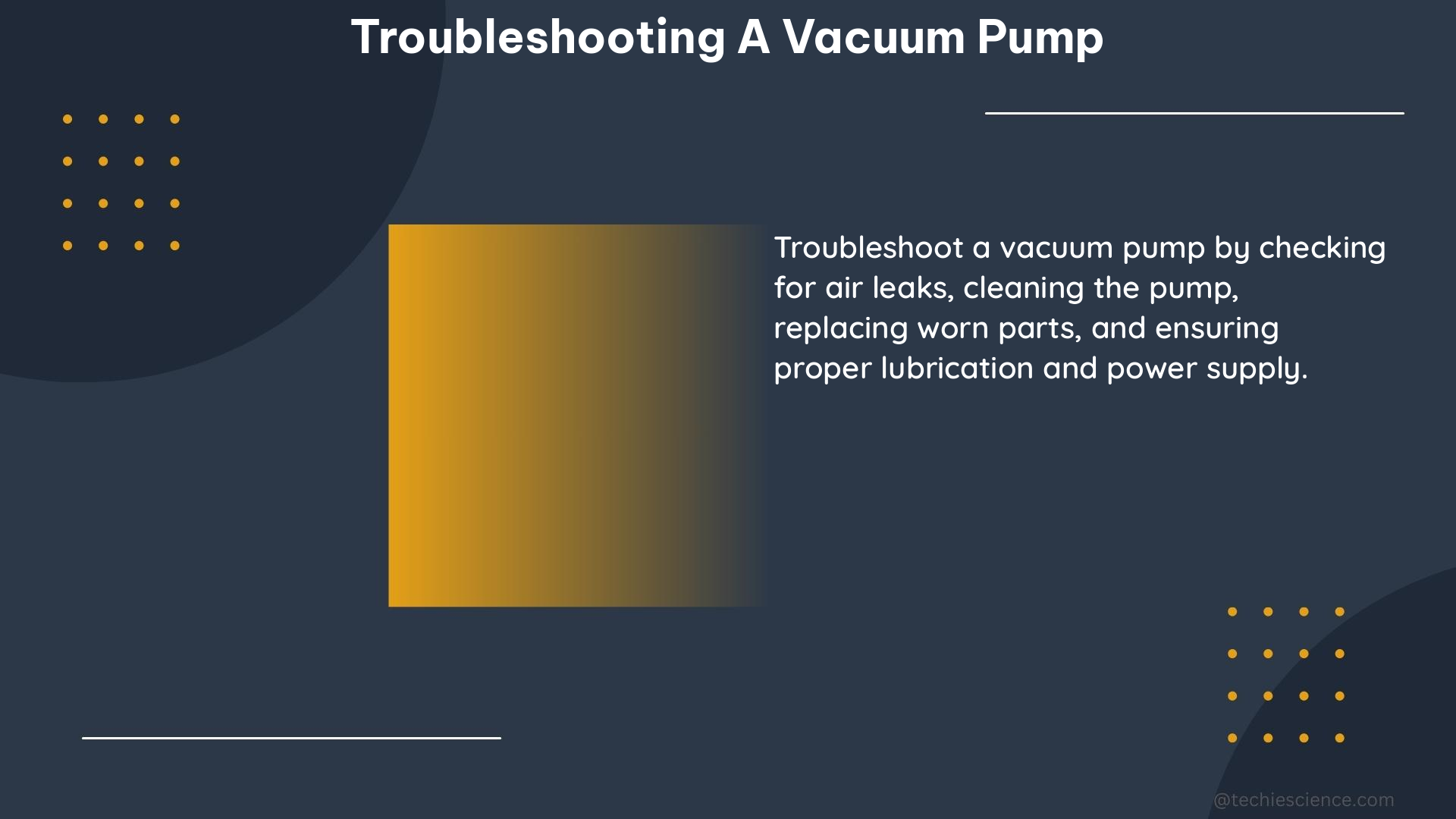 troubleshooting a vacuum pump