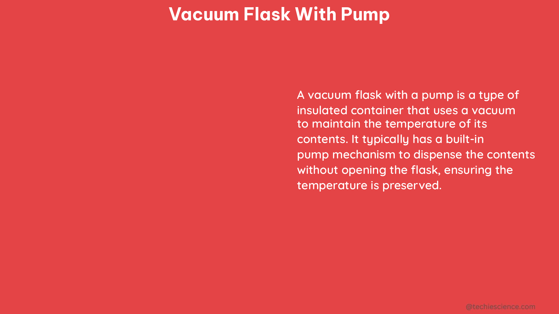 vacuum flask with pump