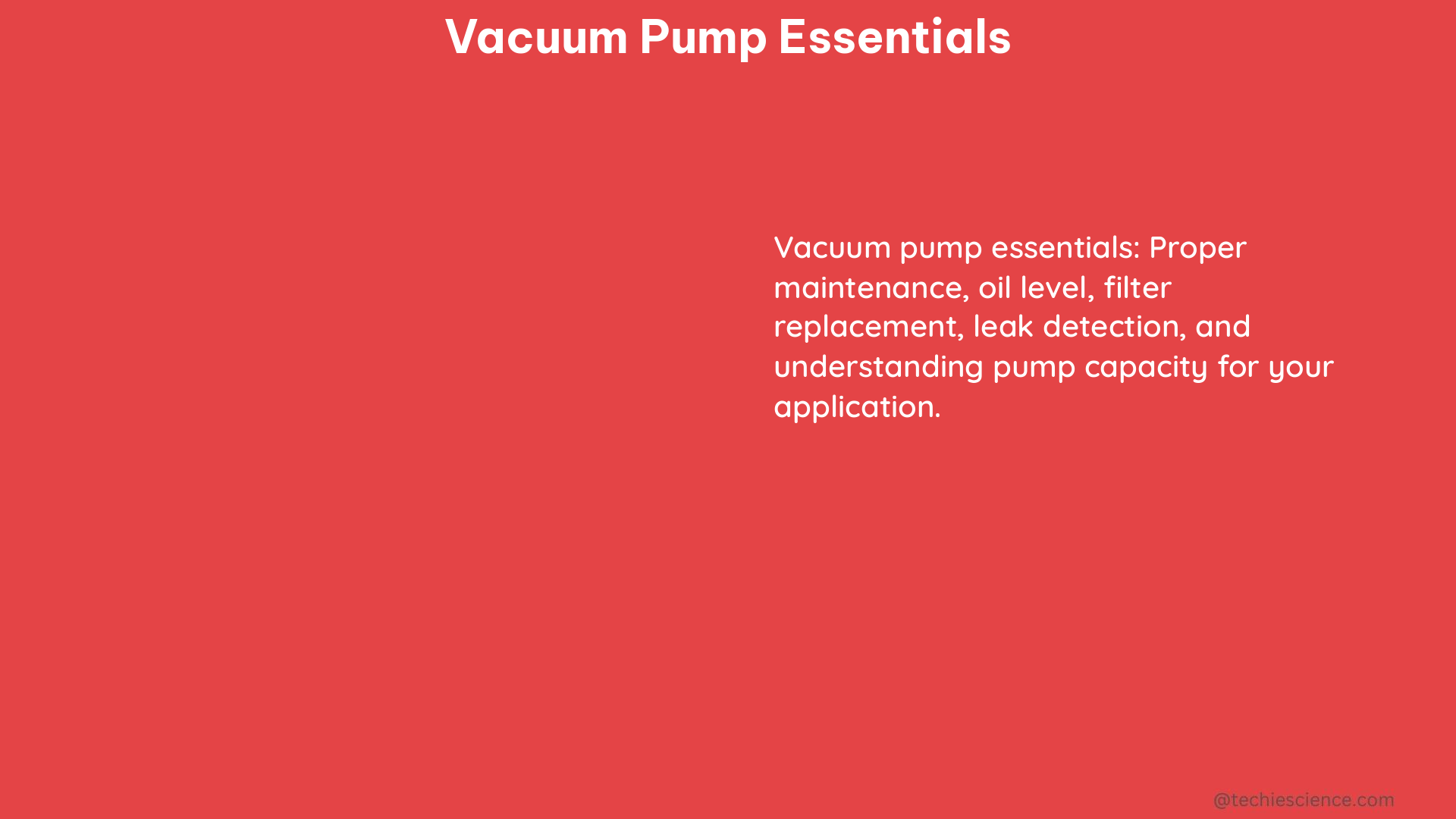 vacuum pump essentials