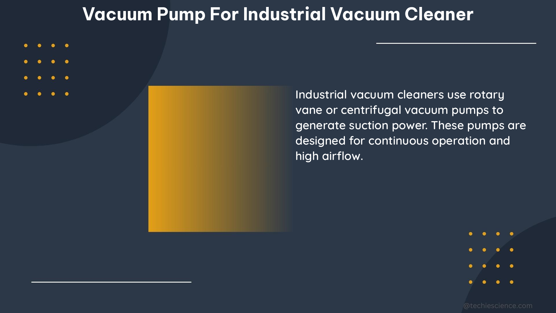 vacuum pump for industrial vacuum cleaner