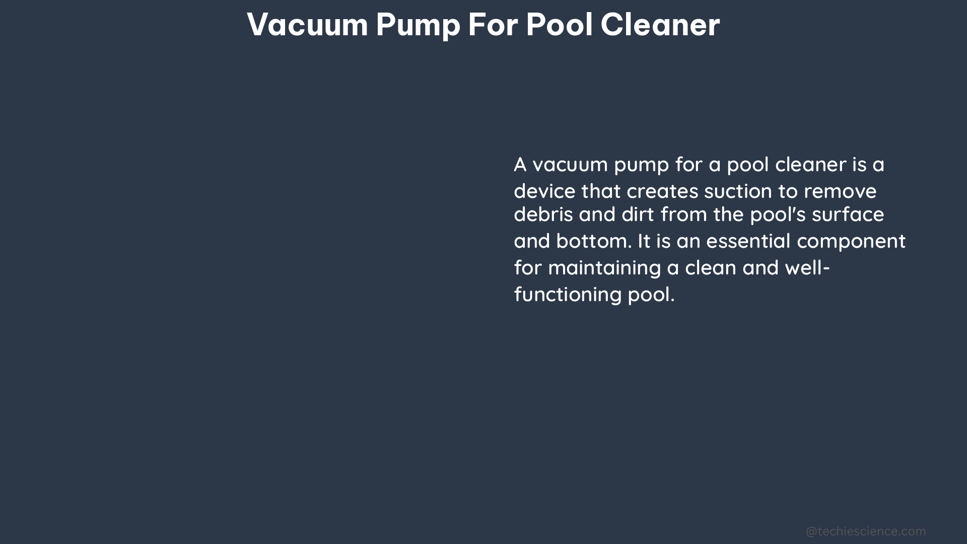 vacuum pump for pool cleaner