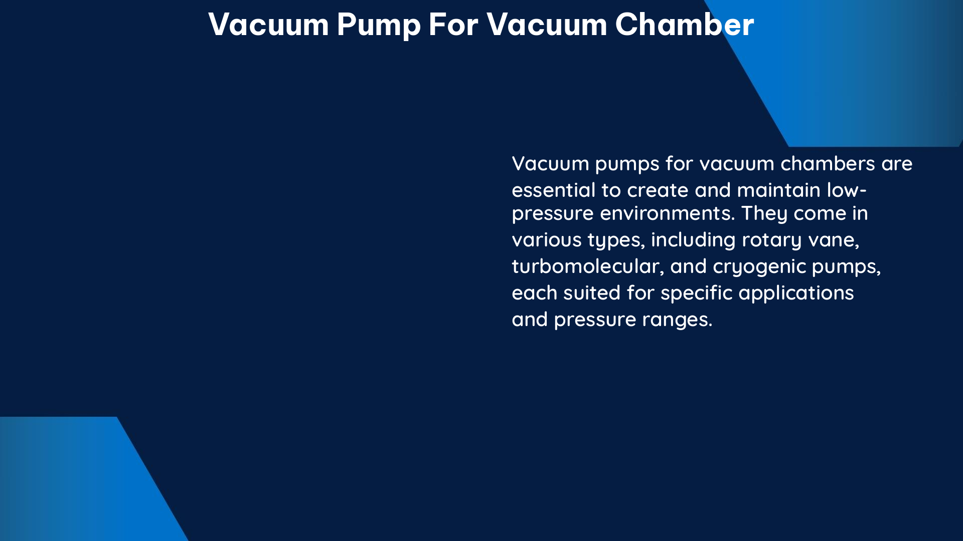 vacuum pump for vacuum chamber