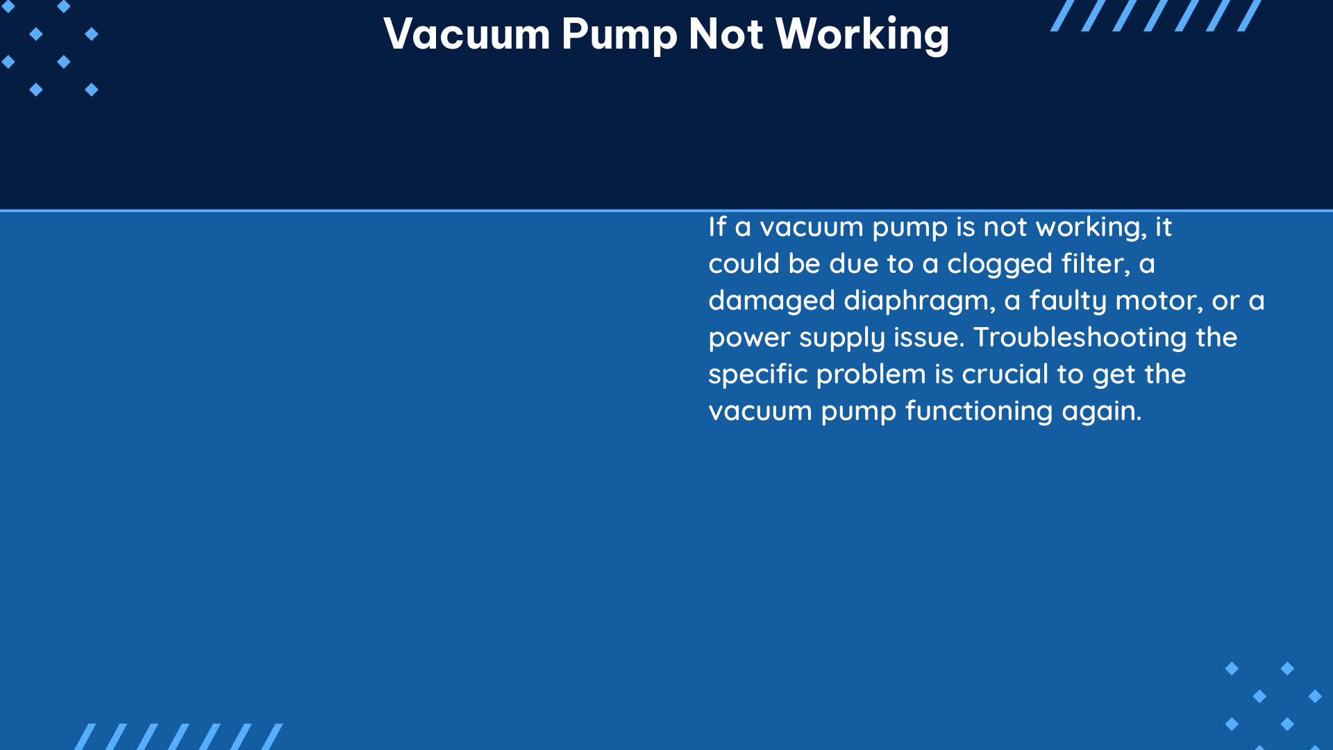 vacuum pump not working