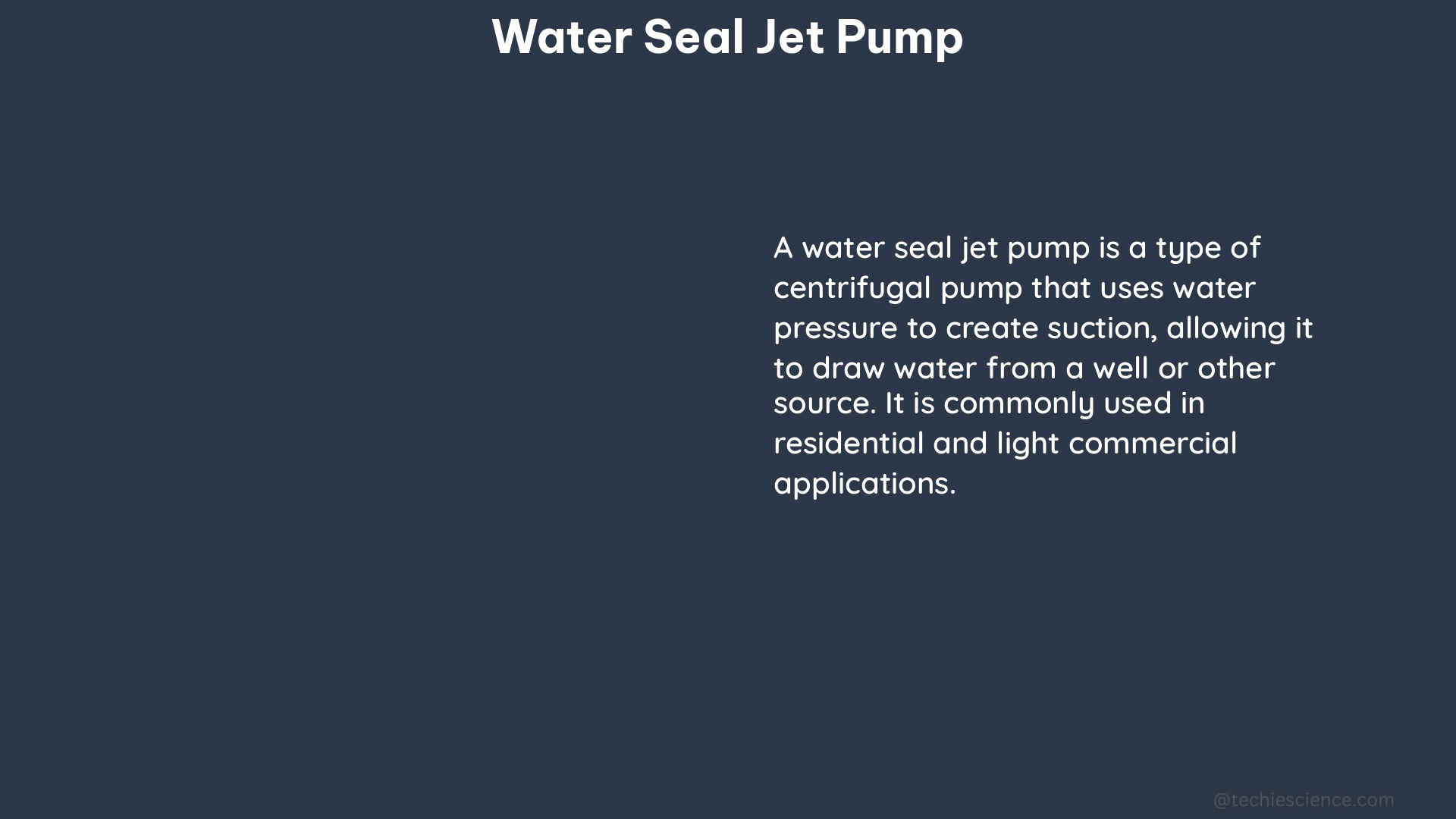 water seal jet pump