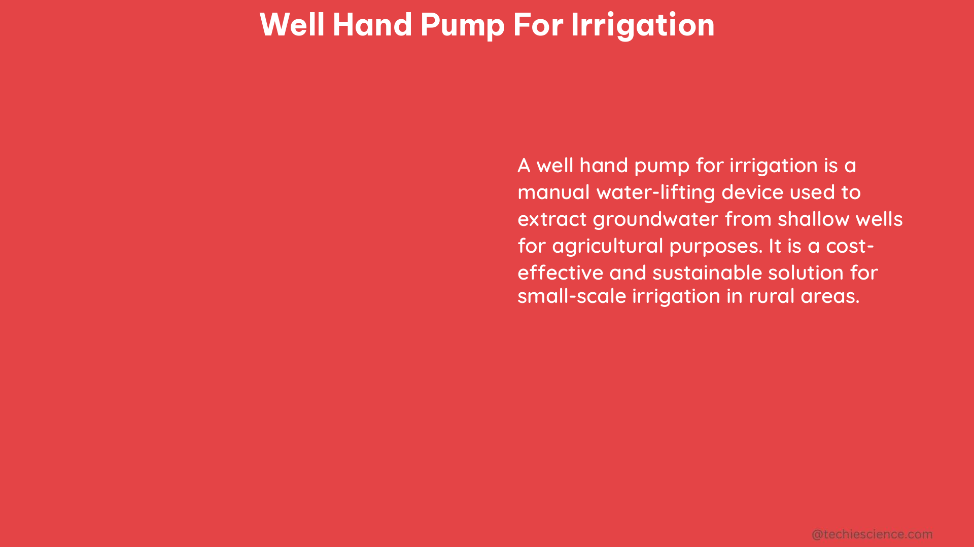 well hand pump for irrigation