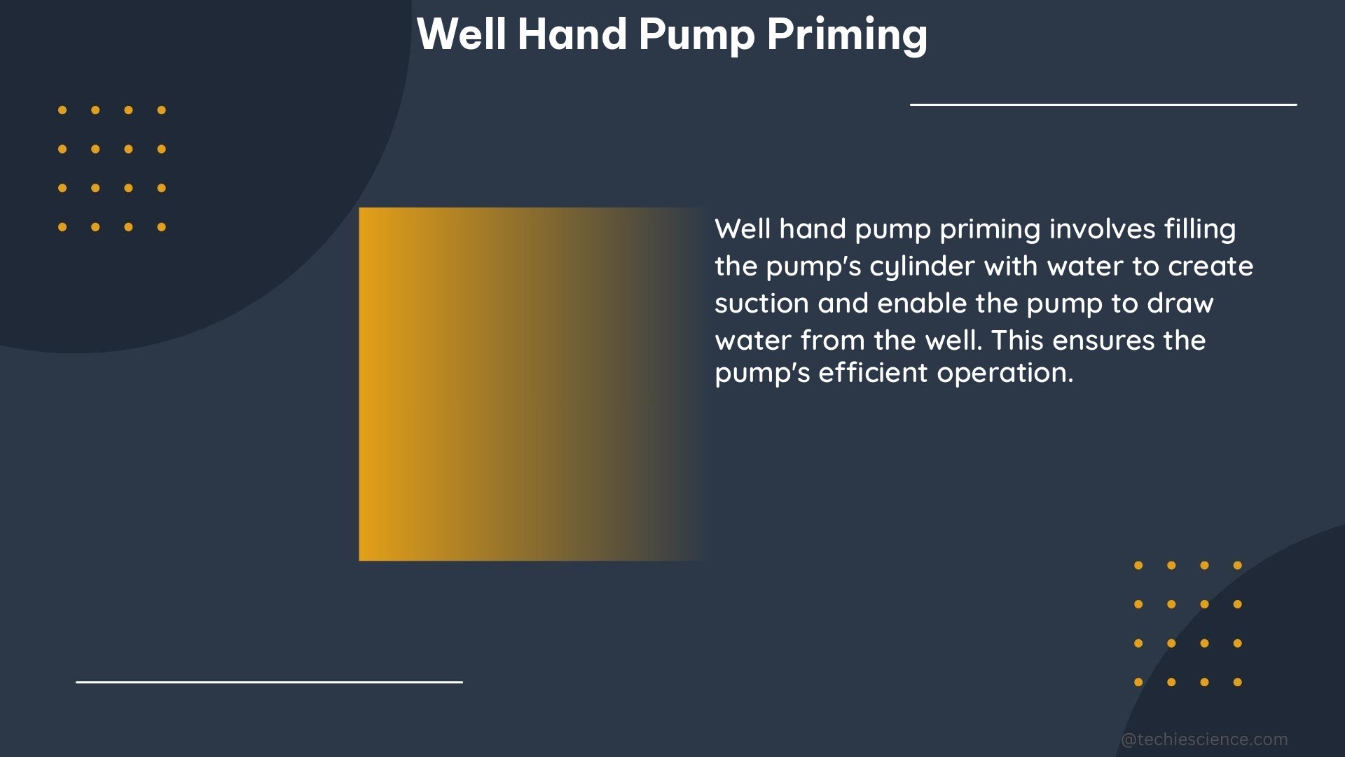 well hand pump priming