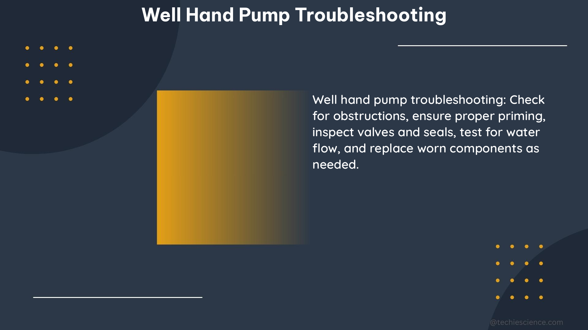 well hand pump troubleshooting