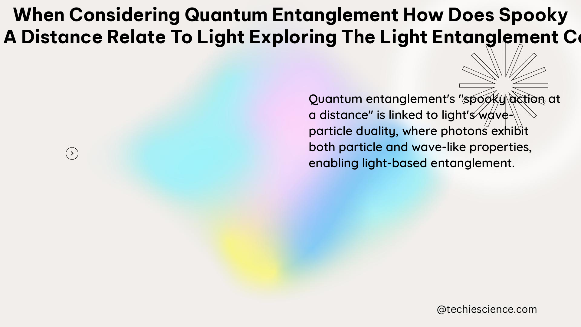 when considering quantum entanglement how does spooky action at a distance relate to light exploring the light entanglement connection