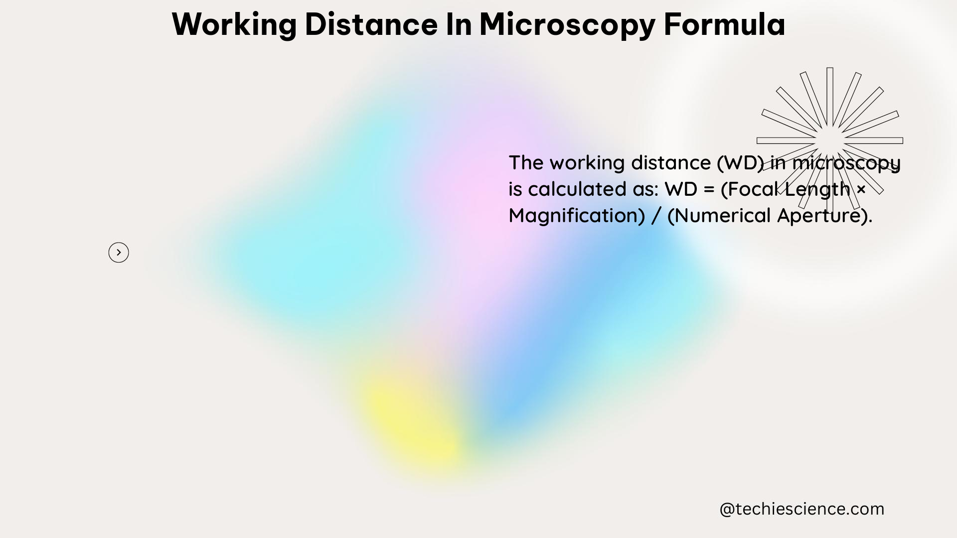 working distance in microscopy formula