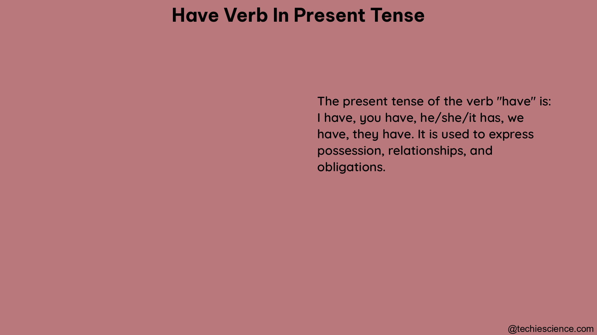 have verb in present tense