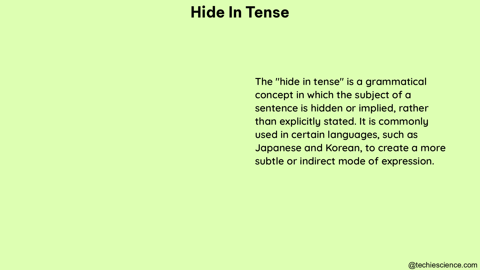 hide in tense