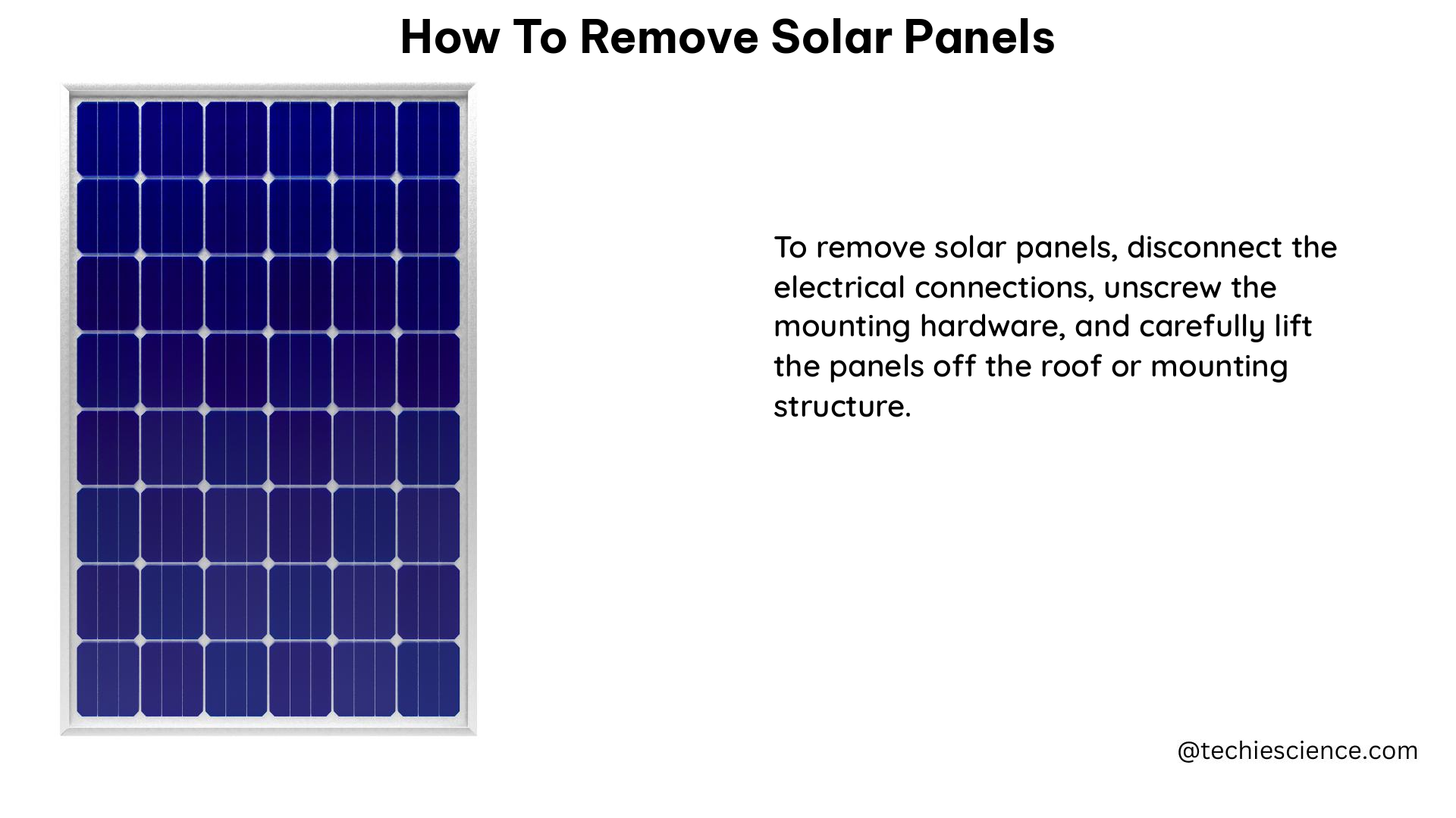 how to remove solar panels