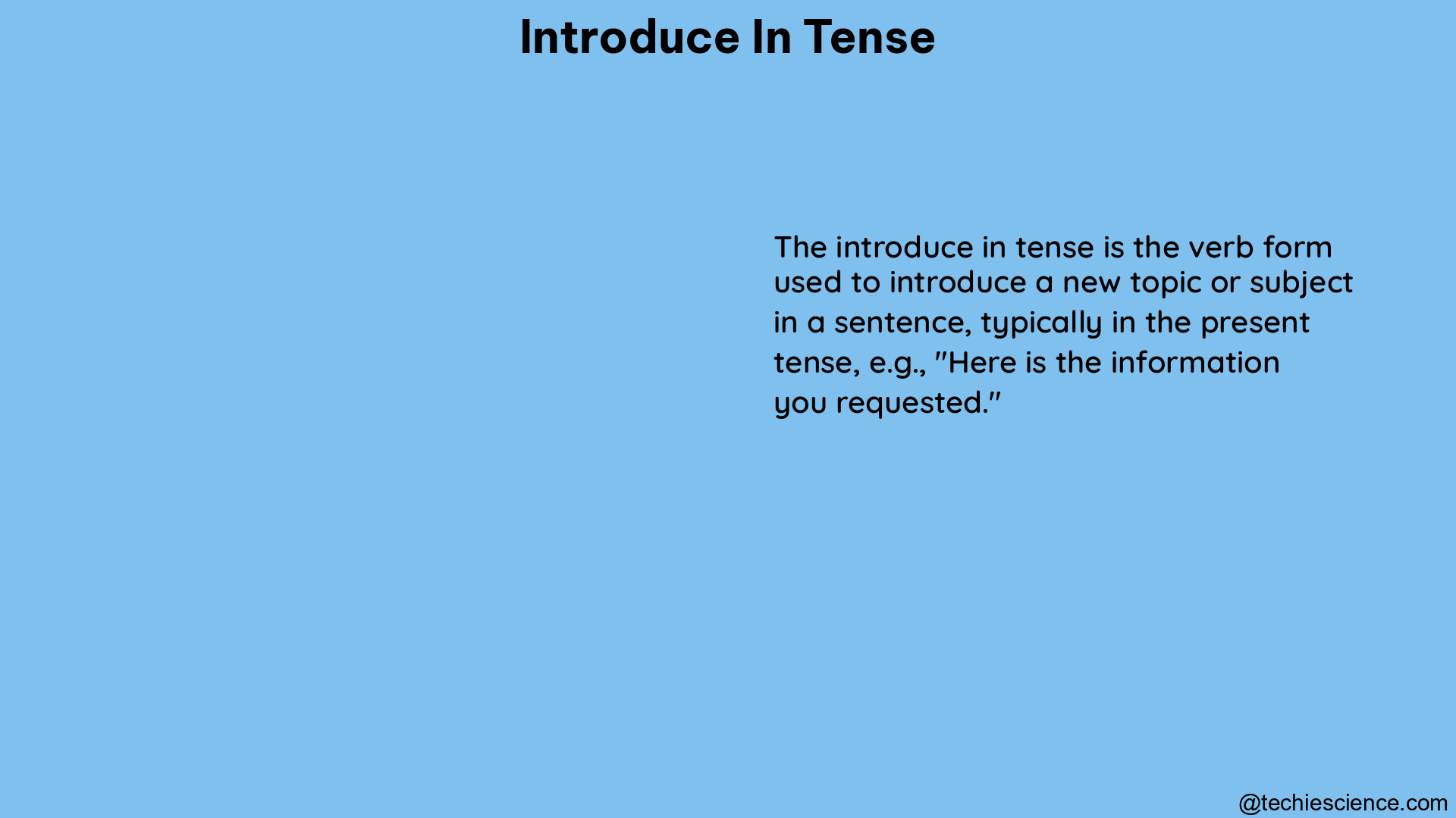 introduce in tense