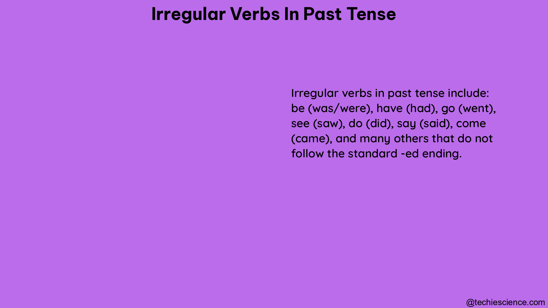 irregular verbs in past tense