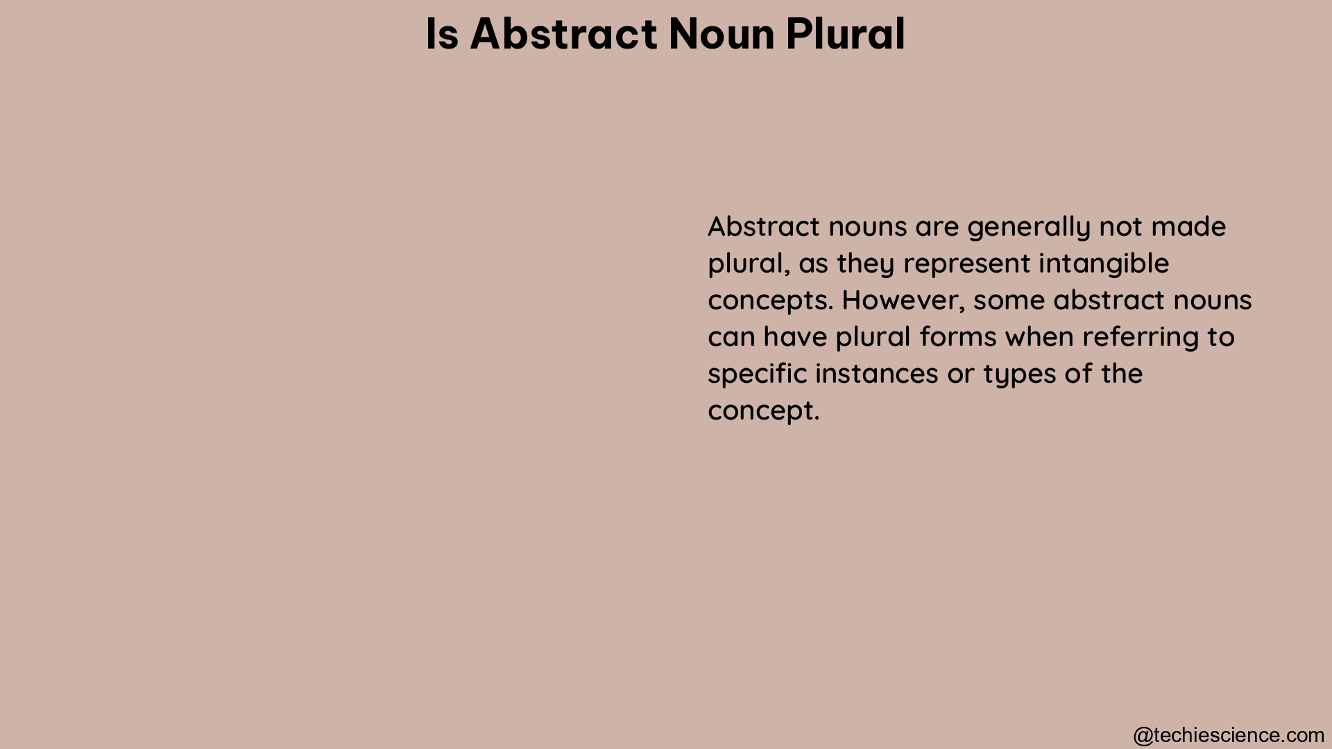 is abstract noun plural