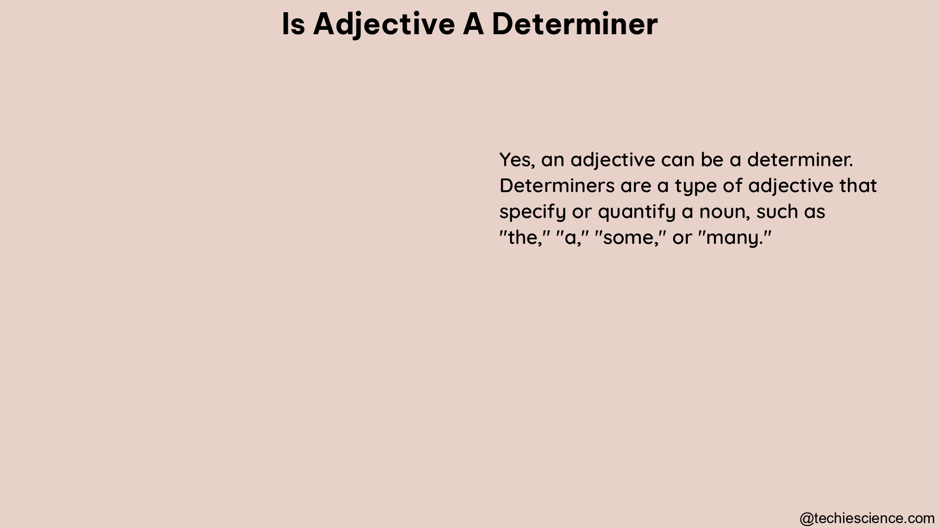 is adjective a determiner