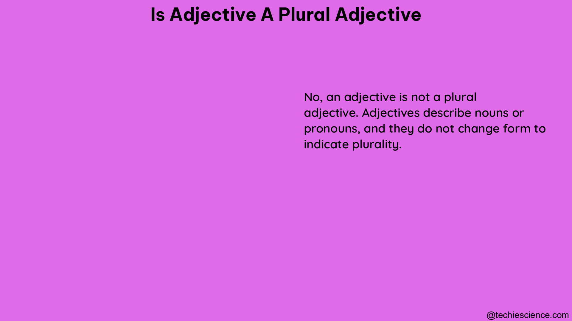 is adjective a plural adjective