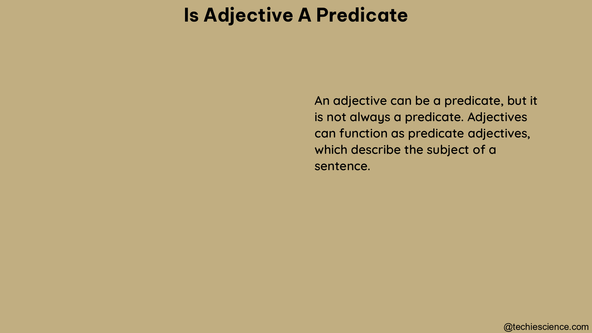 is adjective a predicate