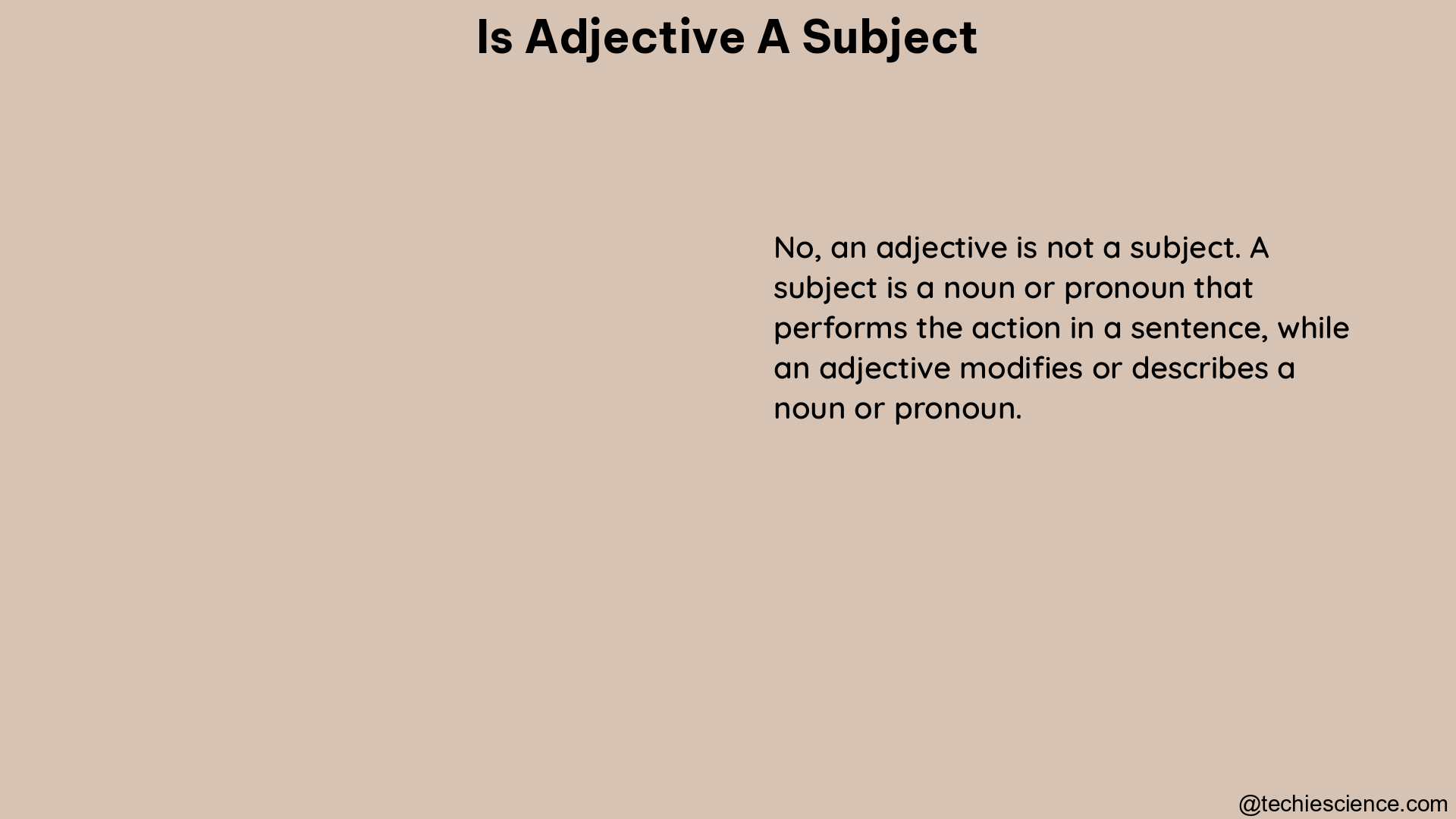 is adjective a subject