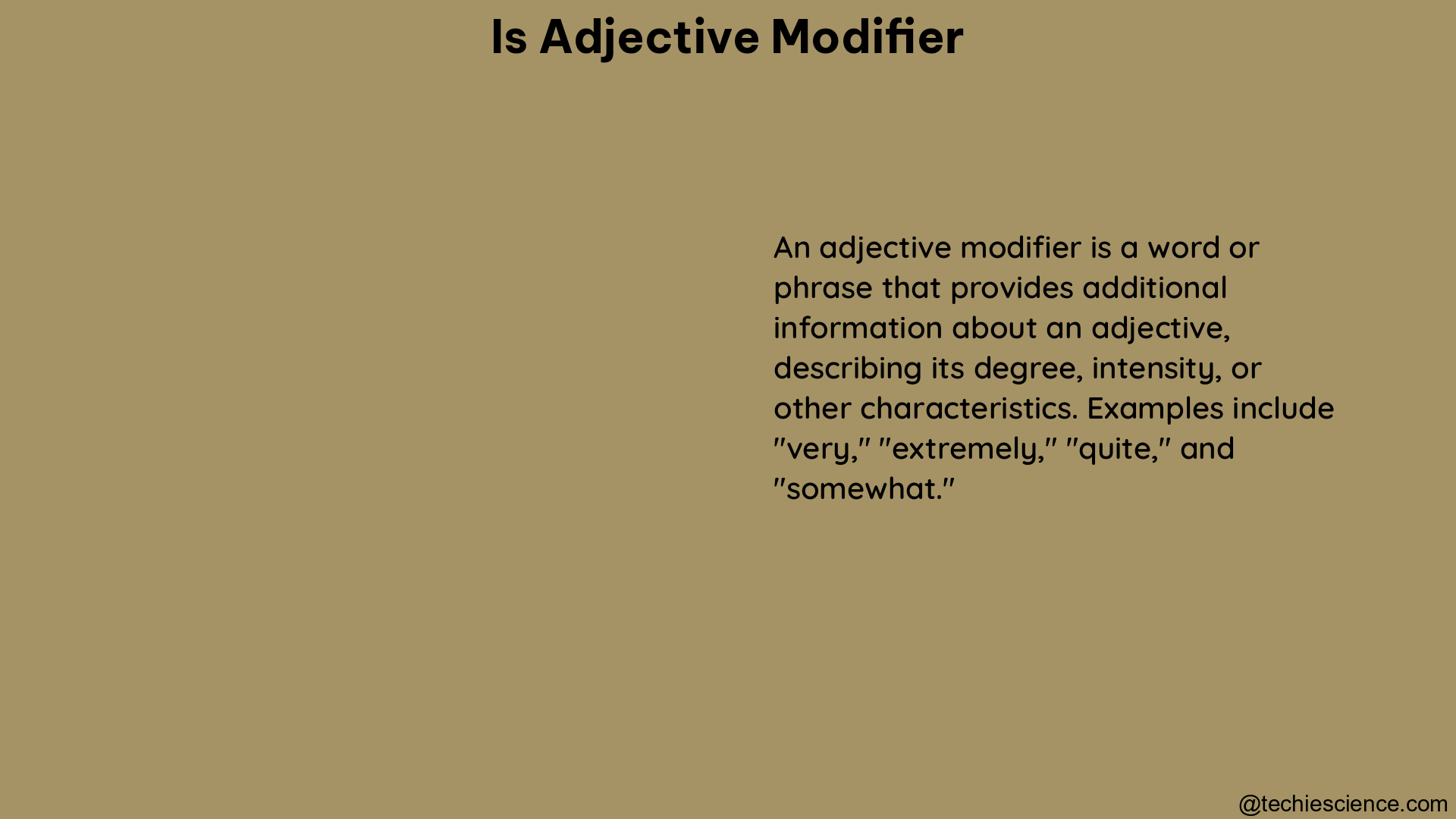 is adjective modifier