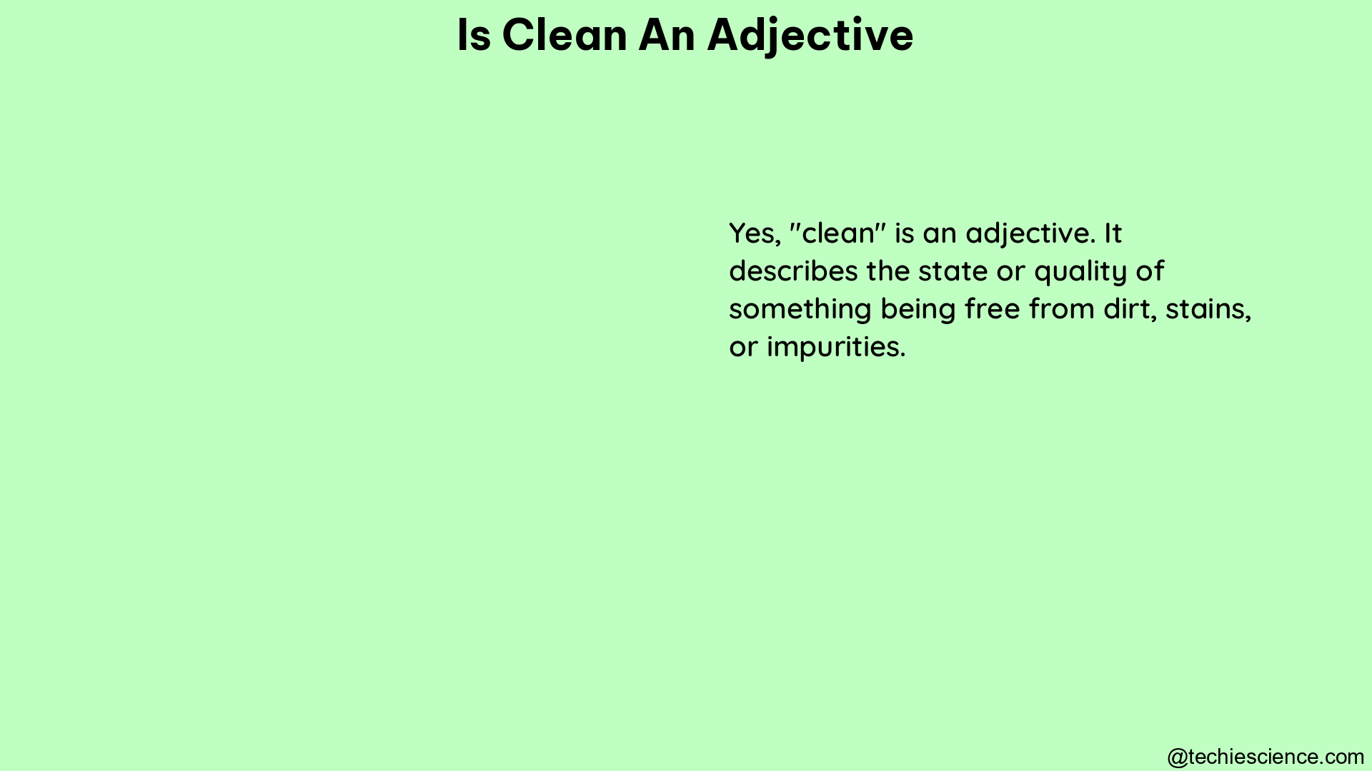 is clean an adjective