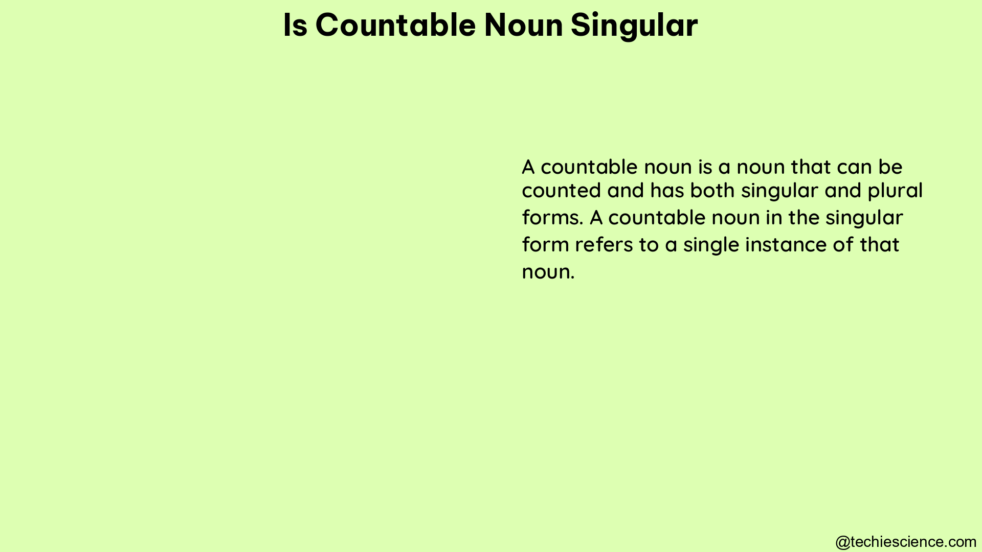 is countable noun singular