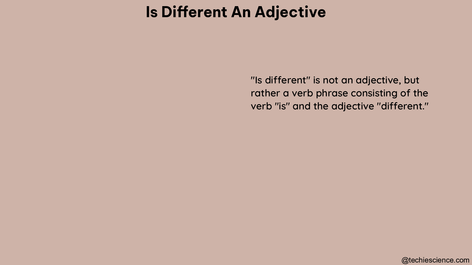 is different an adjective