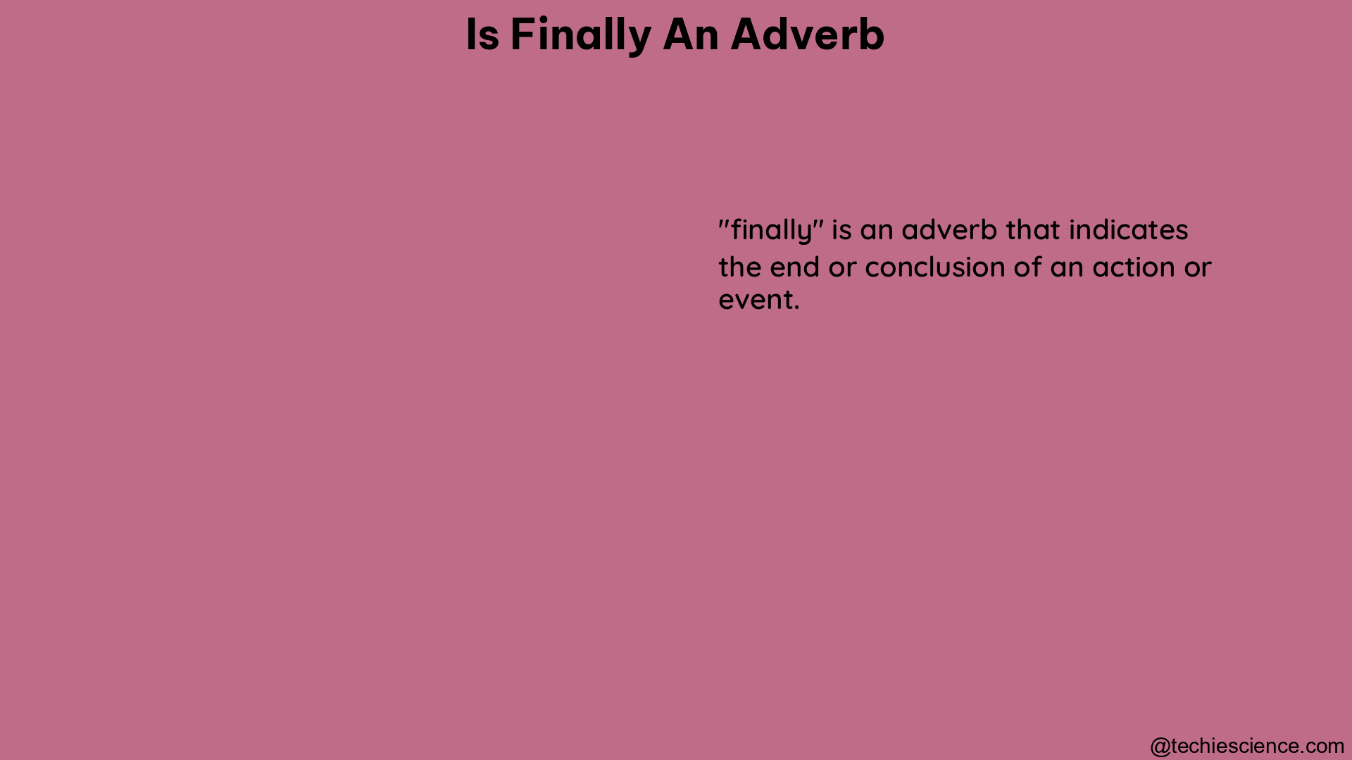 is finally an adverb