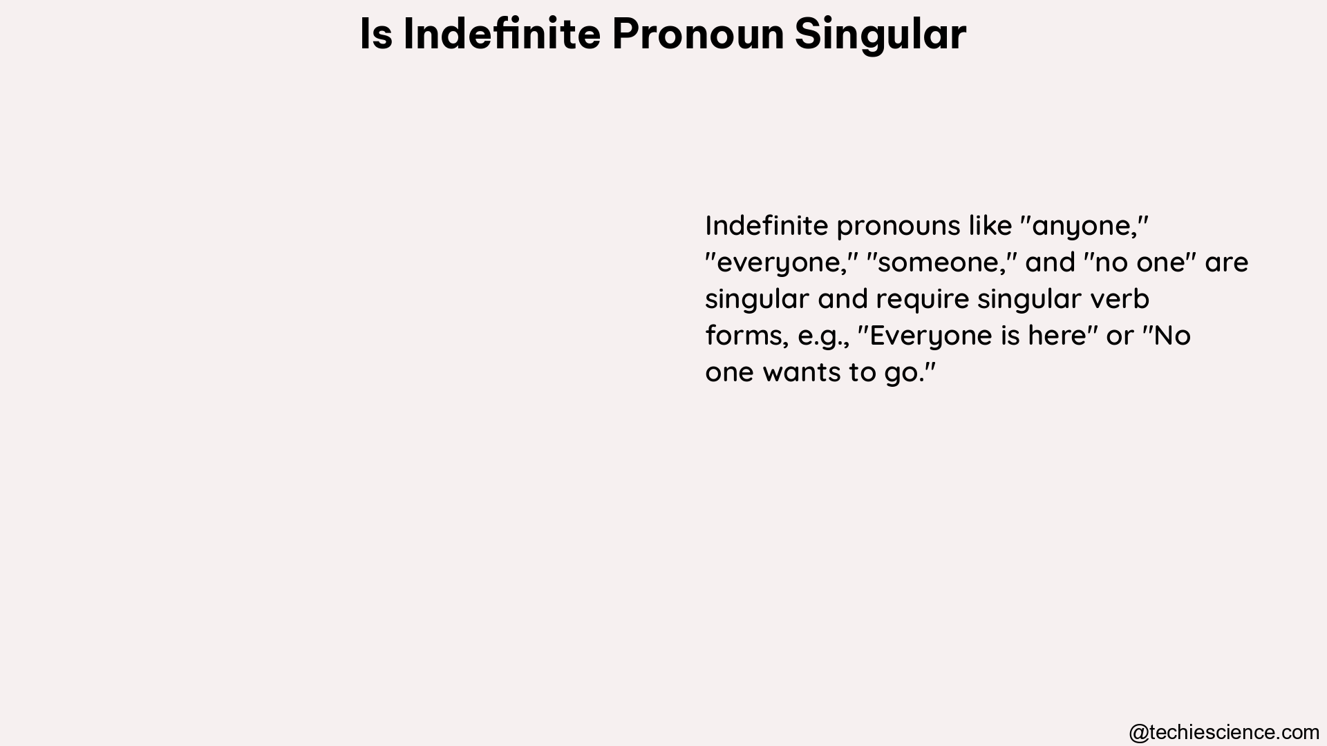 is indefinite pronoun singular